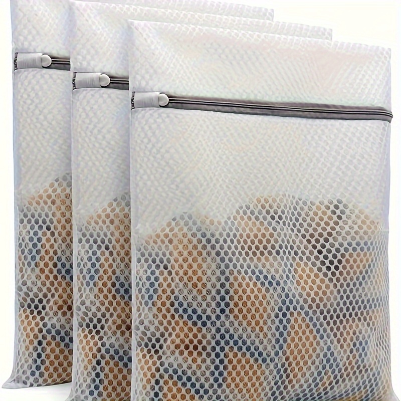 

3pcs Durable Honeycomb Mesh Laundry Bags For Delicates 12 X 16 Inches