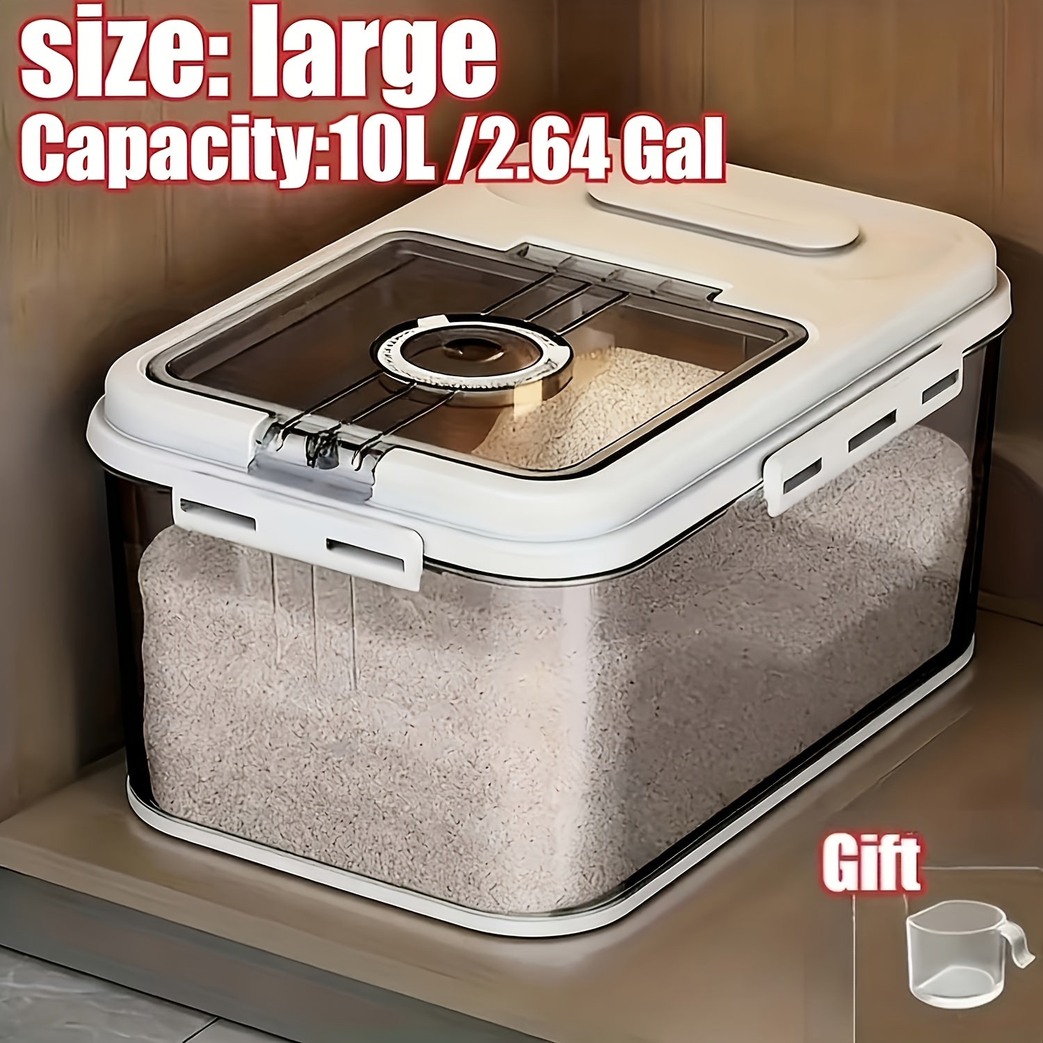 TEMU 2 Sizes Airtight Food Storage Large-bread Box Bread Boxes For Kitchen Counter Airtight, Time Recording Bread Storage Container With Lid, Bread