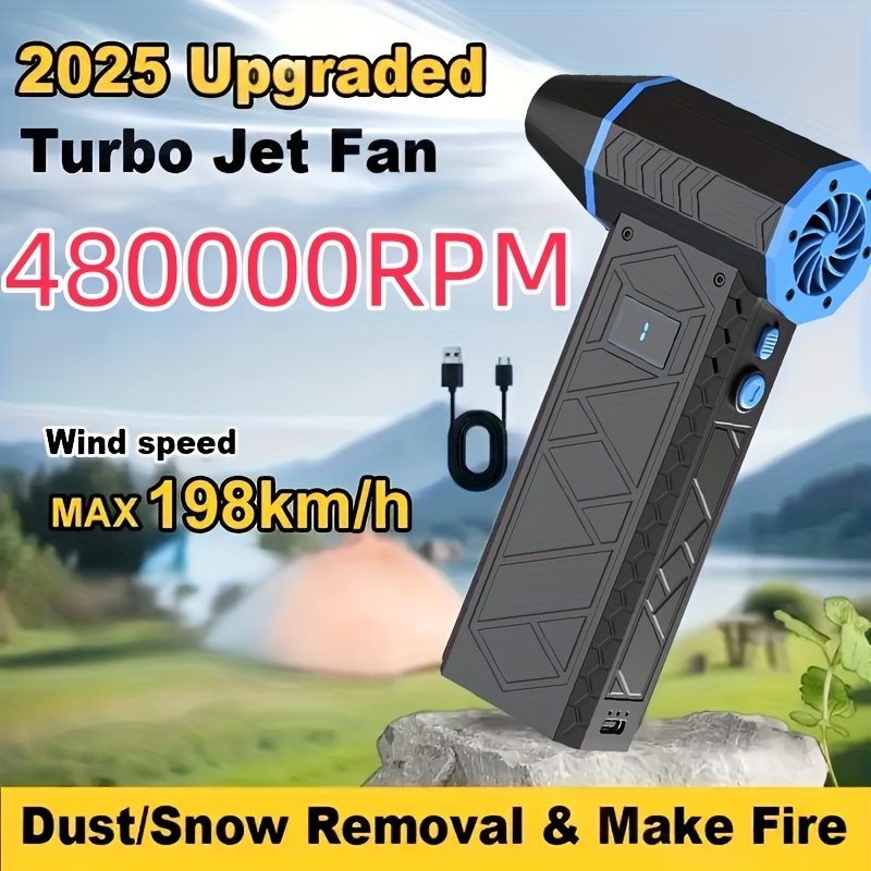 130 000 rpm portable   fan air blower portable air blower cooling   blower type c fast charging brushless motor for   bbq camping fathers day gift