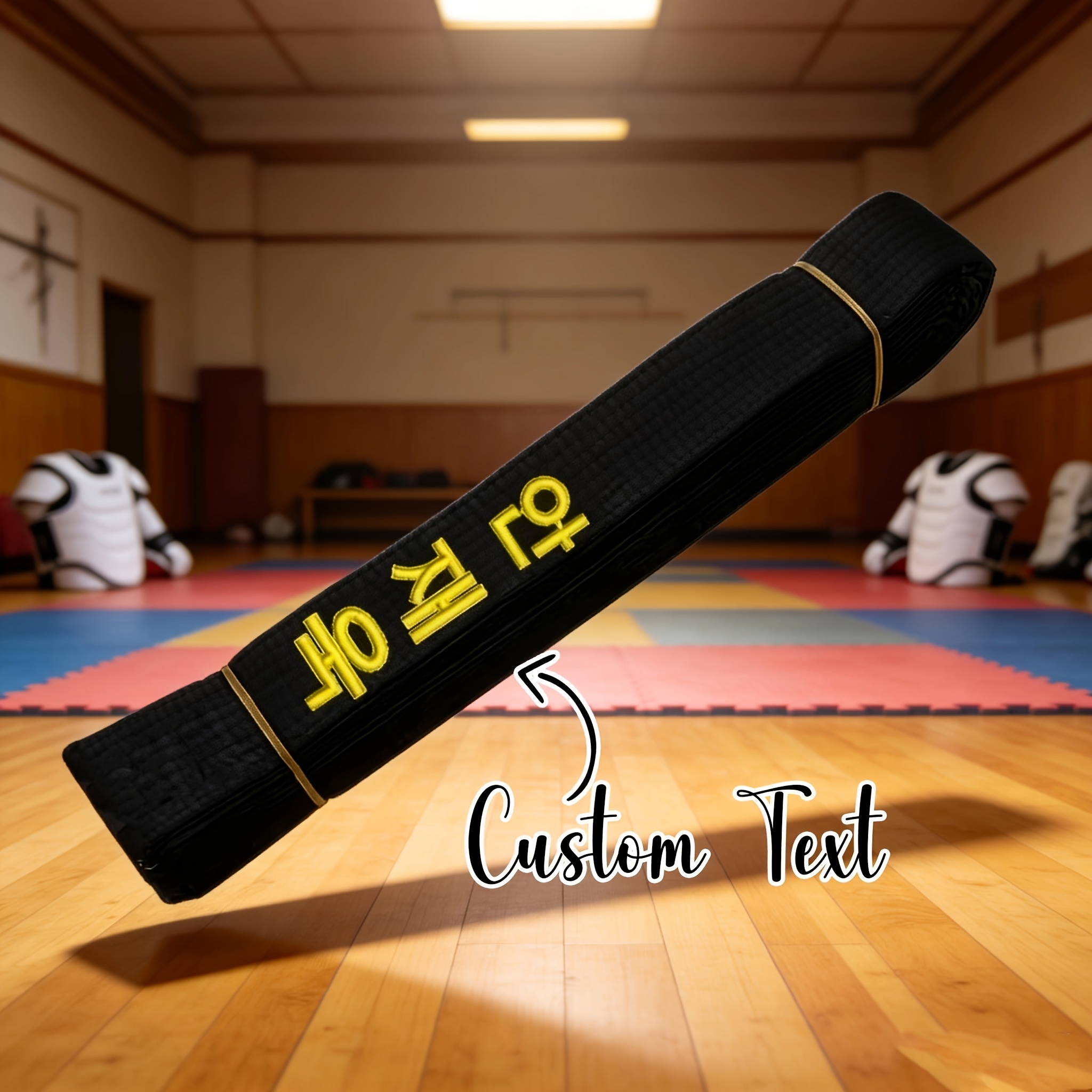 TEMU Personalized Custom Name, Custom Plus-size Premium Martial Arts Belt, Suitable For Taekwondo, Judo, Karate, Fitness And Grading, Fitness