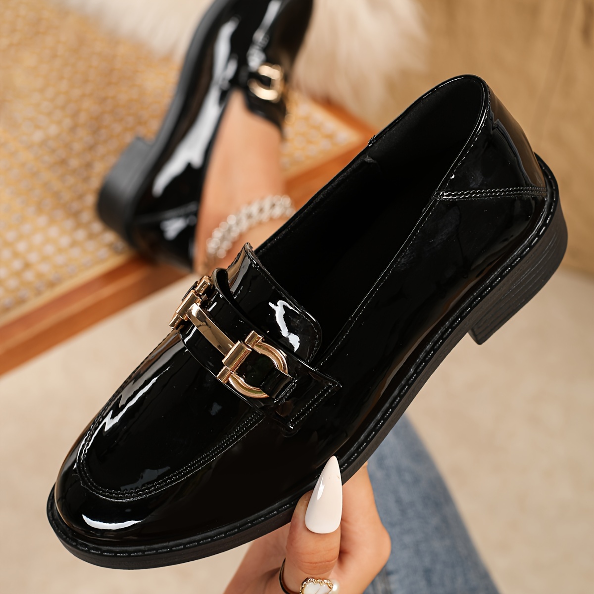 【COLOR iN ID】Glossy loafer heels Iris Ghillie Heeled Loafers-Ponderosa Pine | Boden UK