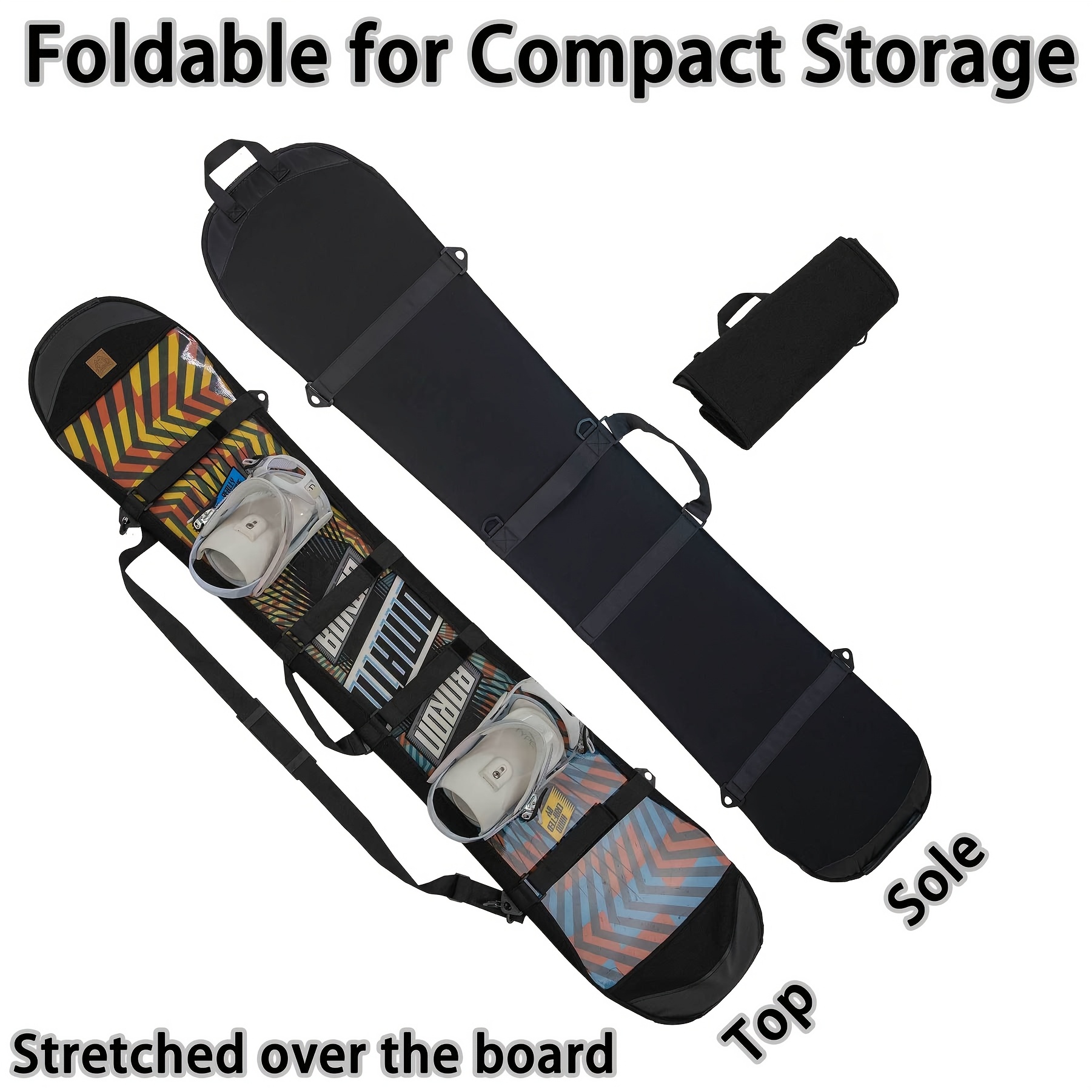 Snowboard Cover | Flexible Knit Material with 4-Way Stretch | Edge Shield And Base Protector | Lightweight And Portable for Travel | Compatible with Most Snowboards