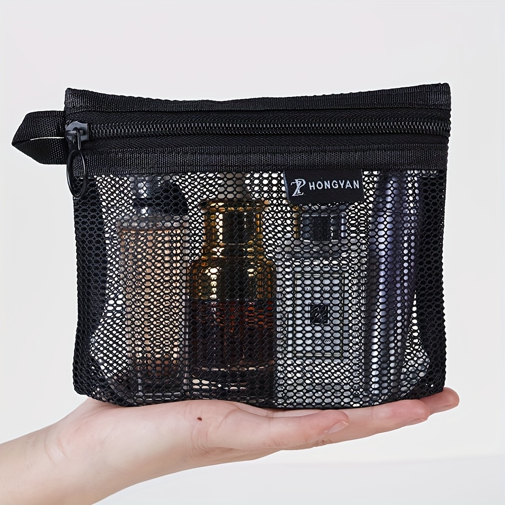 TEMU Borsa da doccia portatile in nylon ispessito 1 pz, Borsa per trucco a rete , Borsa portaoggetti, Borsa da toilette da viaggio, Borsa da toilette