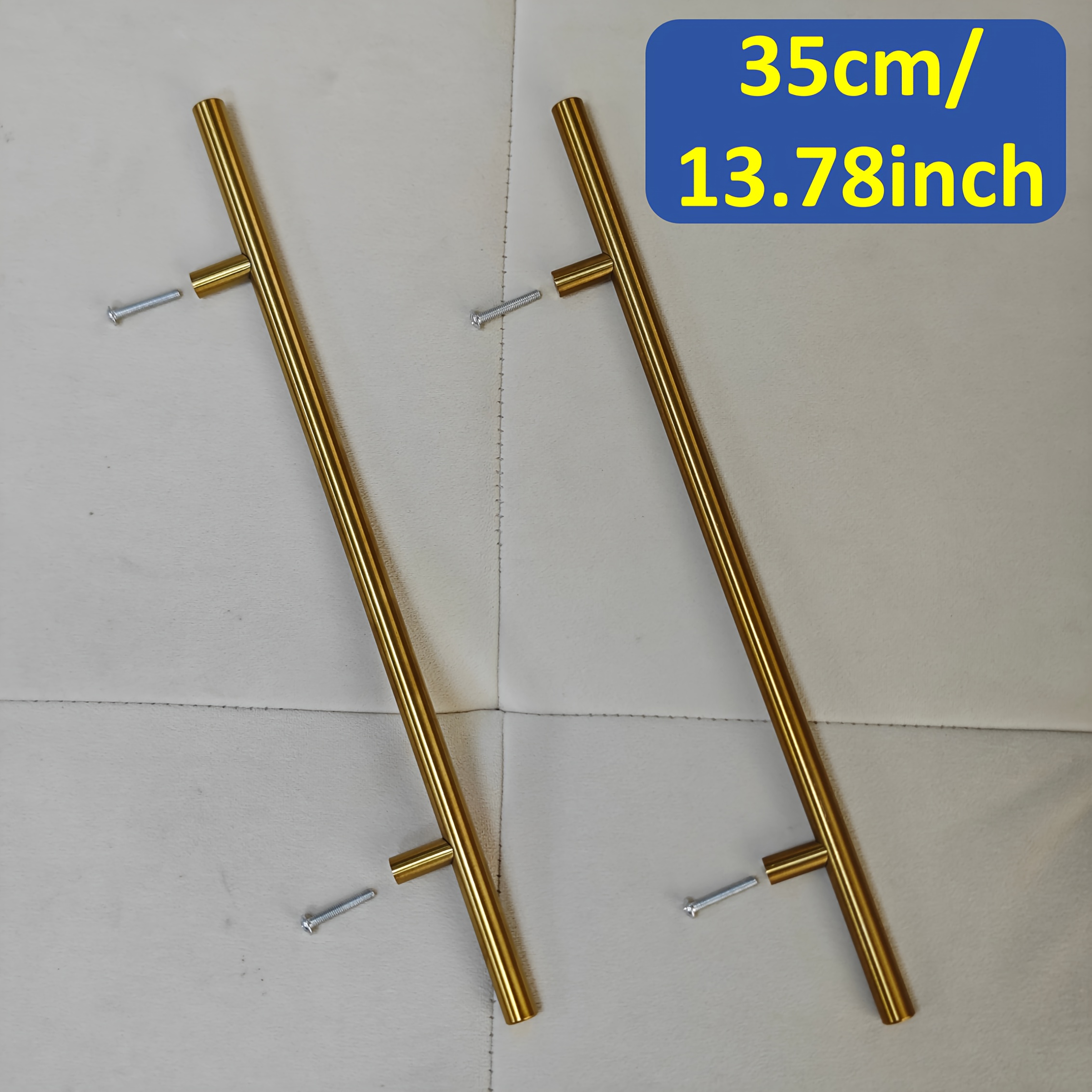 E-shop 2 Stück große T-förmige Edelstahlgriffe im luxuriösen Lichtstil, Größe 35 cm/13,78 Zoll, komfortabler Griff, glatte Oberfläche, passende