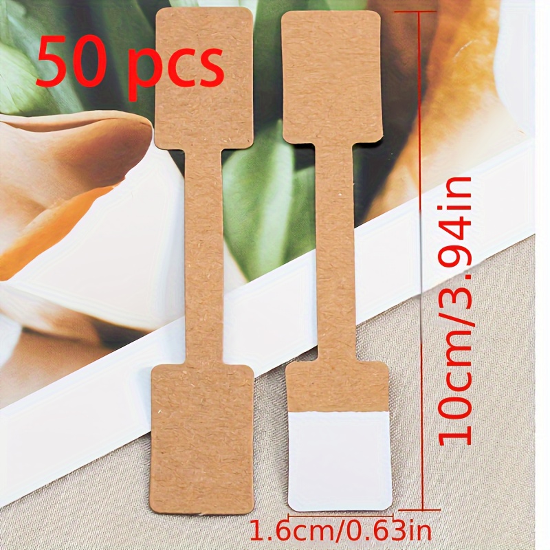 50pcs Mingxuan Self-adhesive Paper Display Cards, 10cm X 1.6cm, Foldable For Rings & Bracelets - Ideal For Handmade Jewelry Tags & Labels
