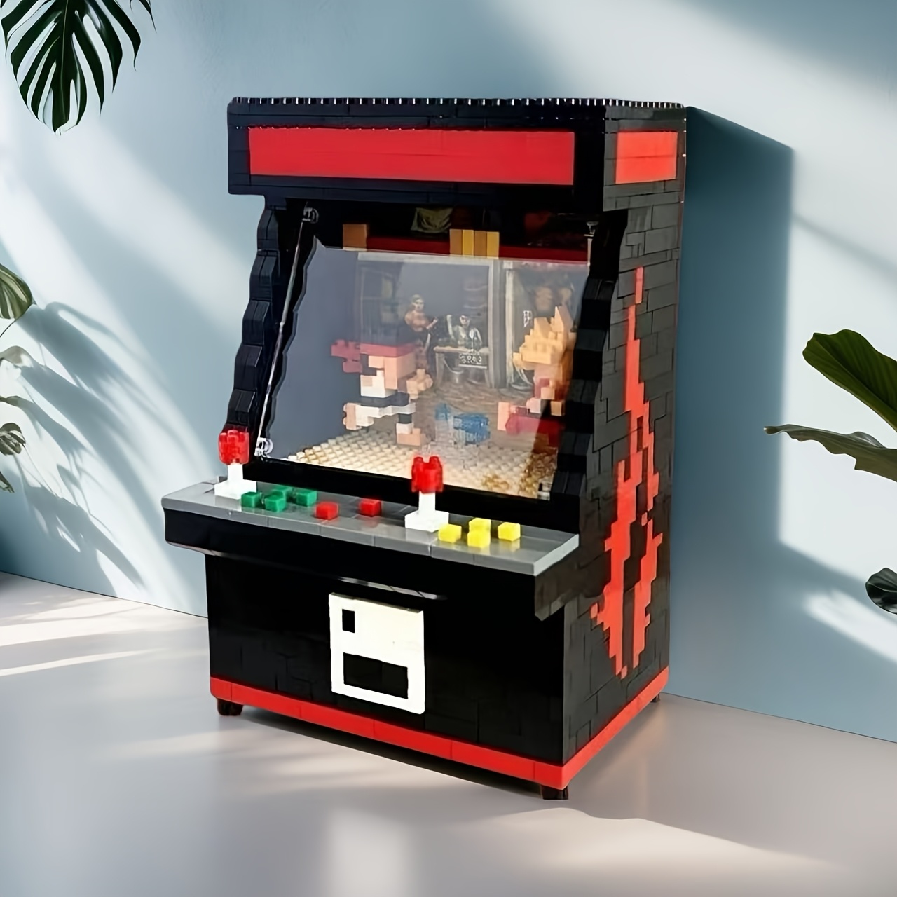 1055pcs of building blocks toy a red and arcade model with a door gift for christmas halloween and thanksgiving Product details 4