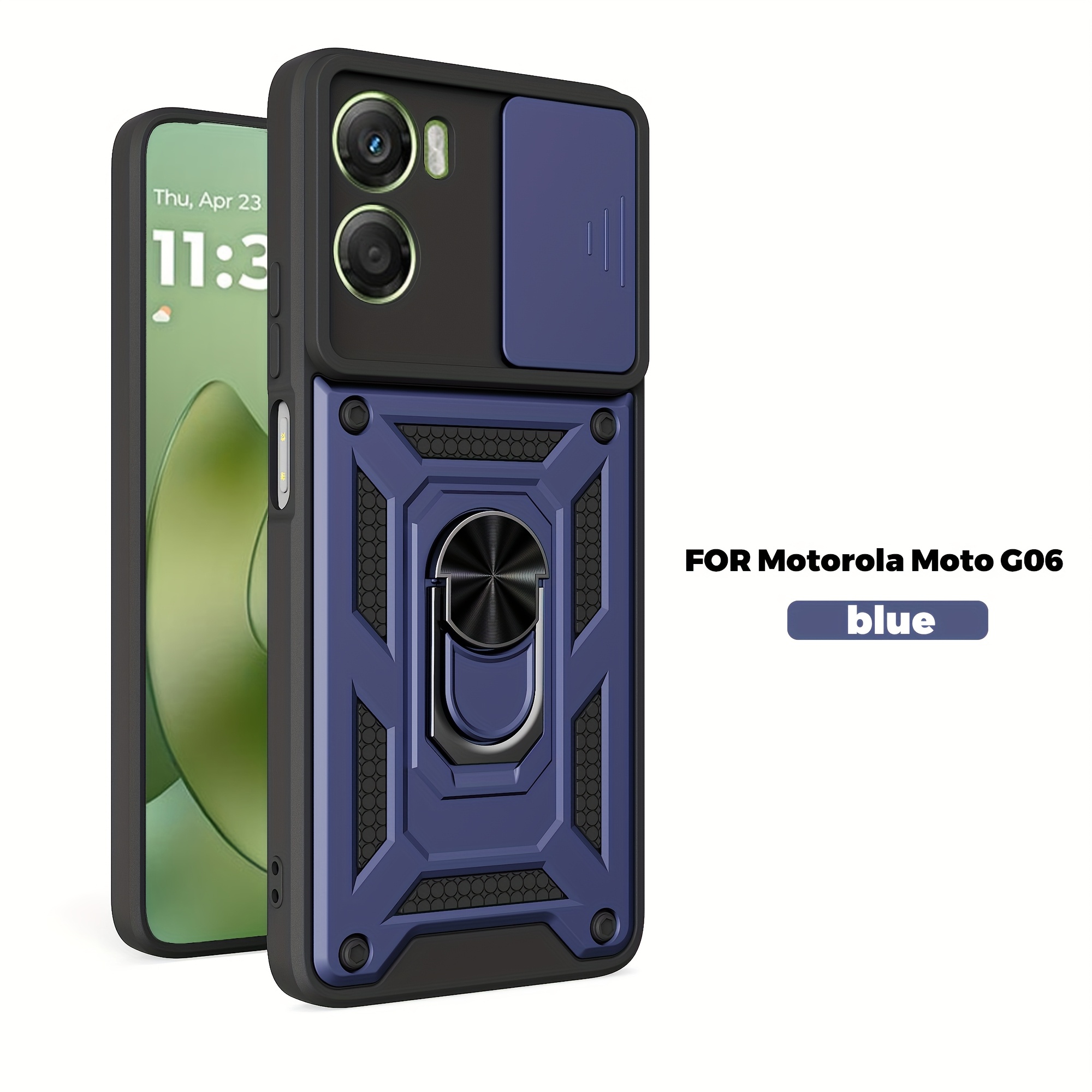 TEMU Phone Case: For Case Moto G06 4g/compatible Moto G06 Power 4g Case, With 360Â° Holder, Built In Slide Camera Lens Cover, Heavy-duty Double-layer