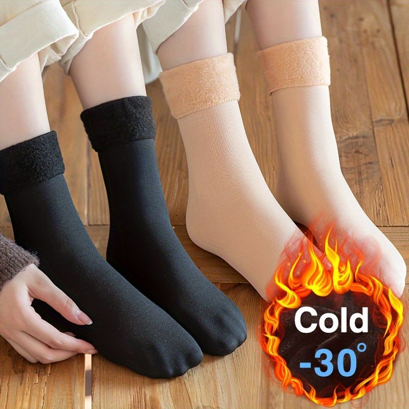 Women's Solid Color Socks Thermal Floor Socks - Temu