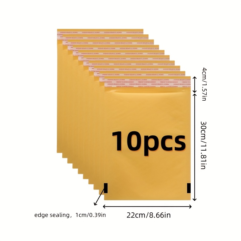 TEMU 10pcs, Paper Envelope Bubble Bag, Mail Delivery Bag, Waterproof, Self-sealing Bulk Filling Transportation Supplies Packaging Envelopes,