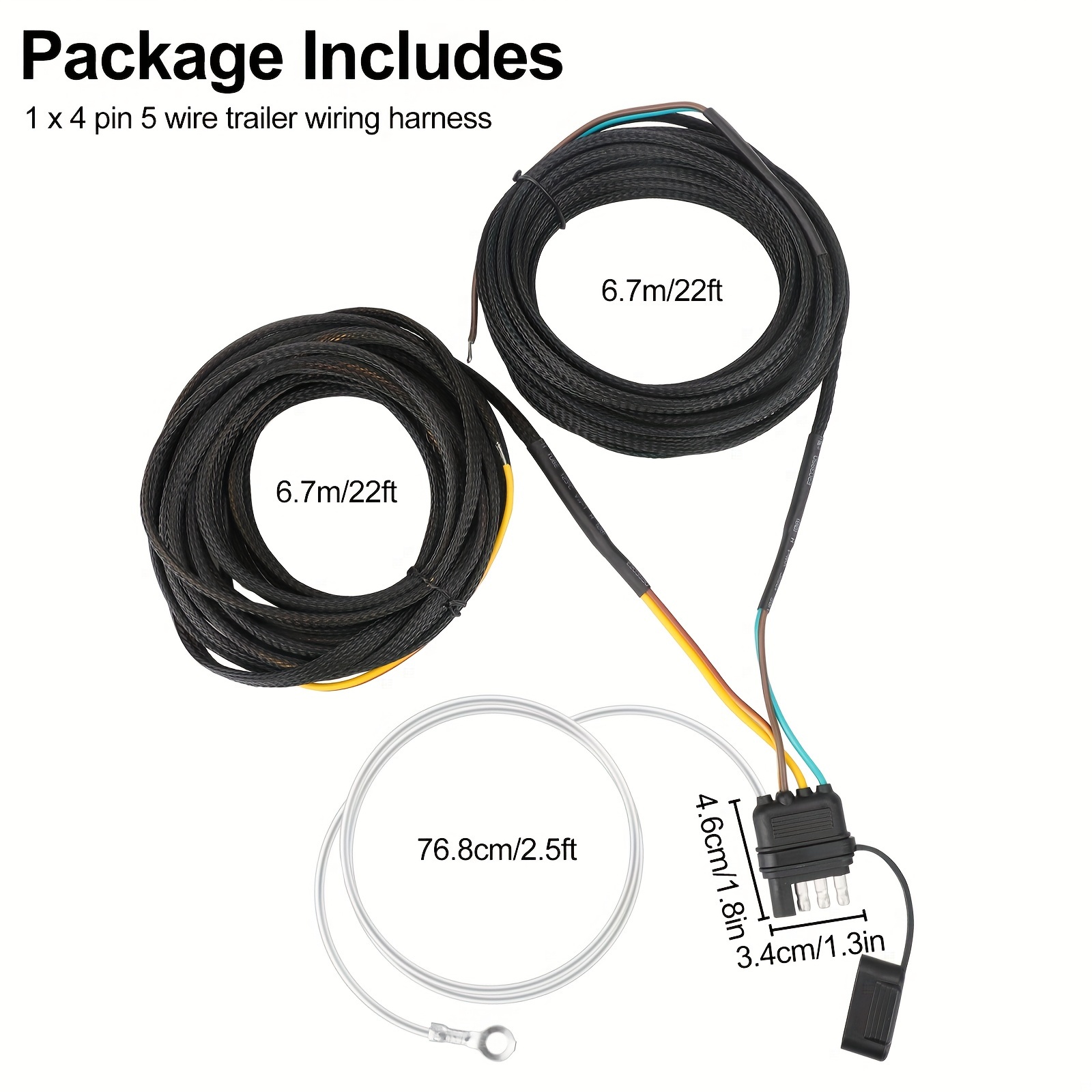 Aazon.co: 22FT 4 Pin 5 Wire Trailer Wire, Wishbond Trailer Wiring Kit