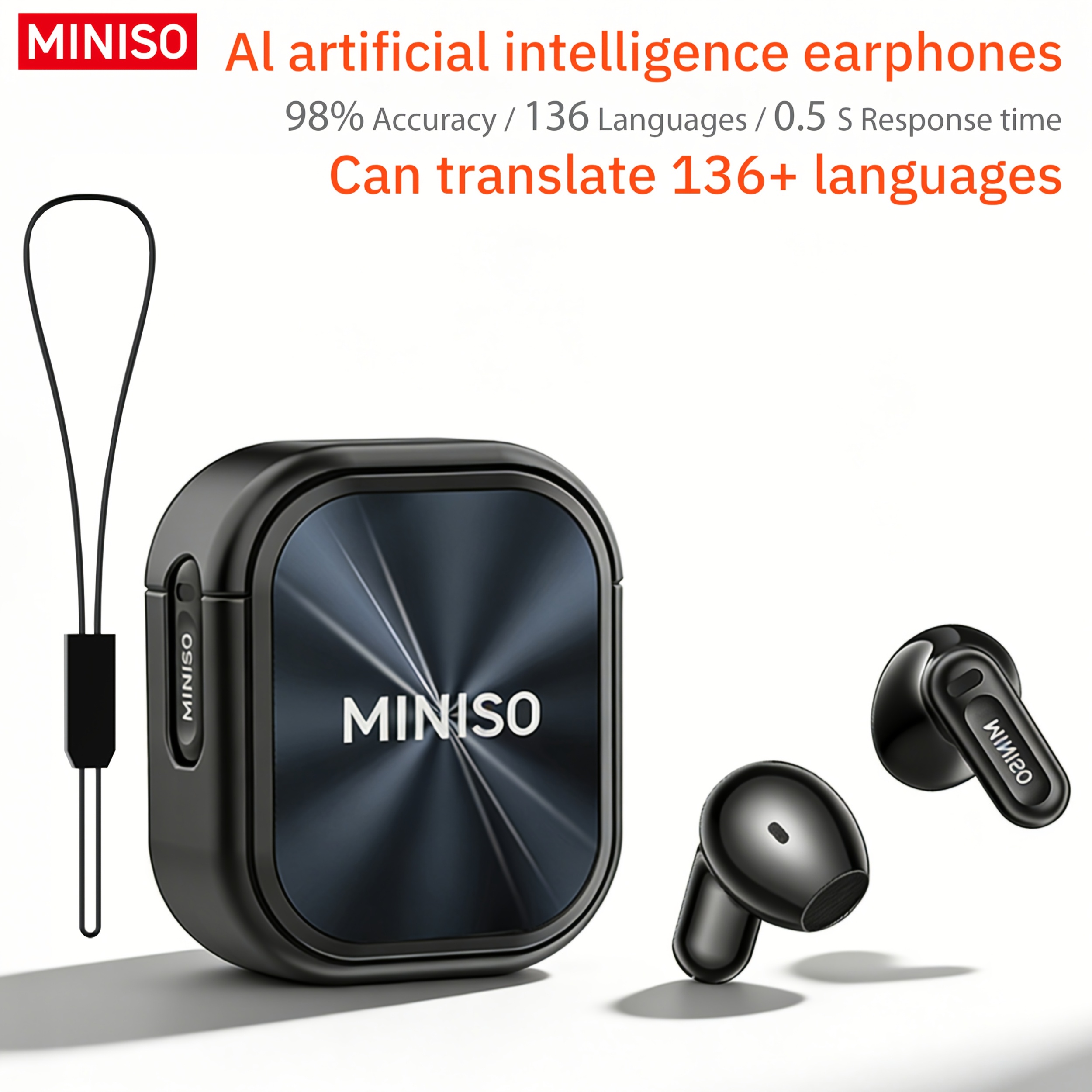 2026 New Miniso Ms109 Ai Earbuds. Featuring Wireless 6.0, 35-hour Playtime And 14.2mm Bio-diaphragm. 3.5g Earbuds Support Touch And , Master-slave Switch, Ideal For Daily Use And Sports