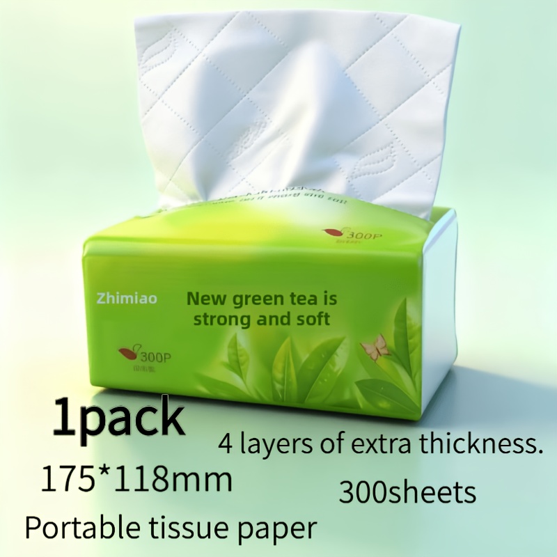TEMU 300 Sheets/1 Pack Strong And Soft Toilet Paper , Household Napkins, 4-ply Thickened, Suitable For Home, Dormitory, Office, Combining Aesthetics