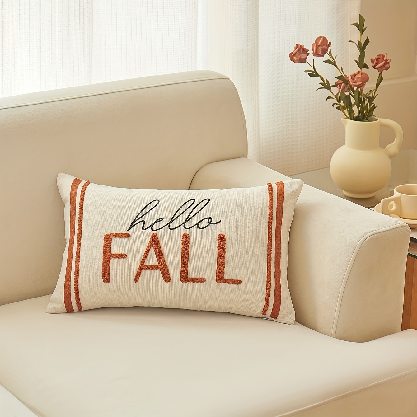 TEMU 1pc Autumn Style Letter Stripe And 