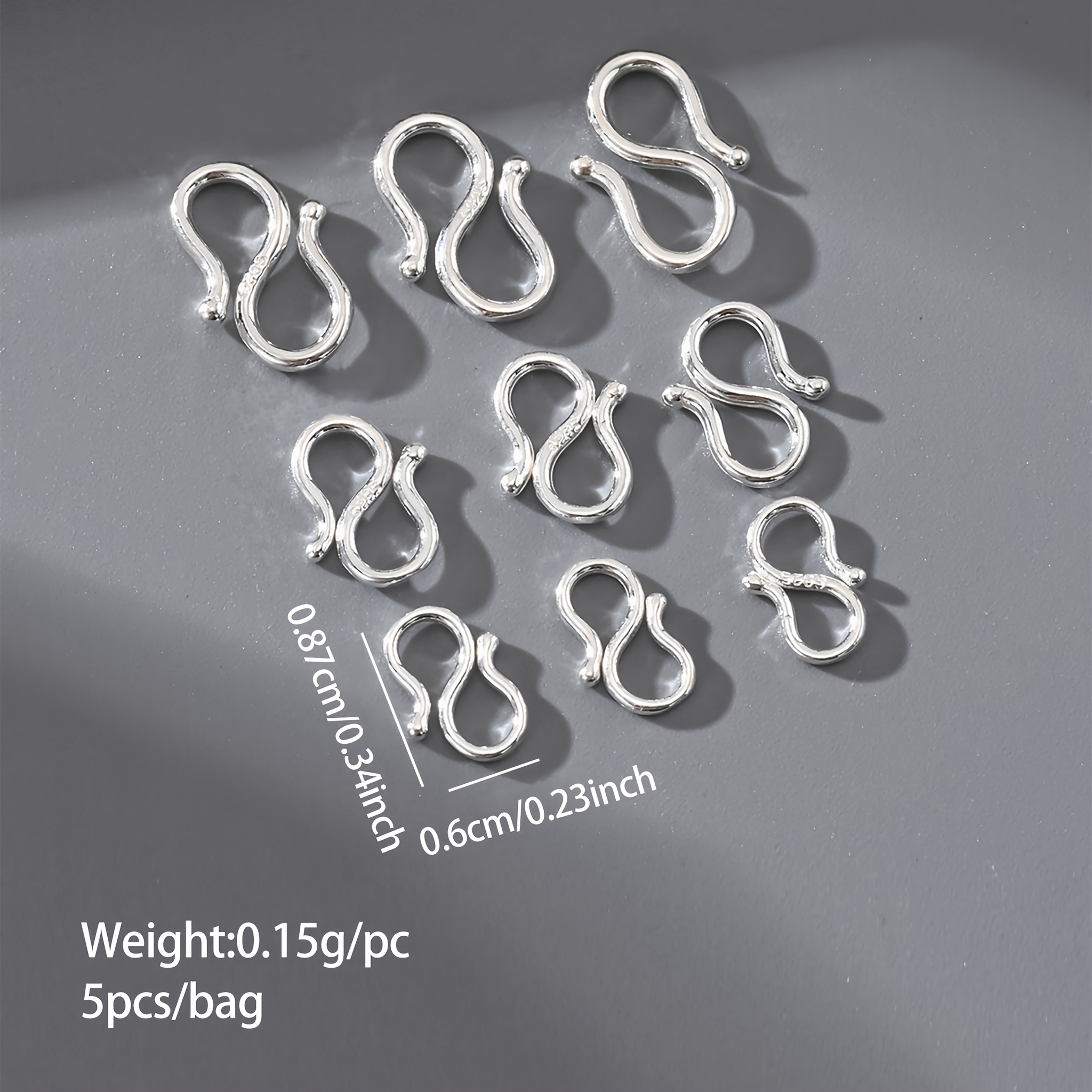Image of 5pcs/pack S925 Sterling Silvery Bracelet Connector Clasps, Necklace S-clasps, , Handmade Matching Clasps