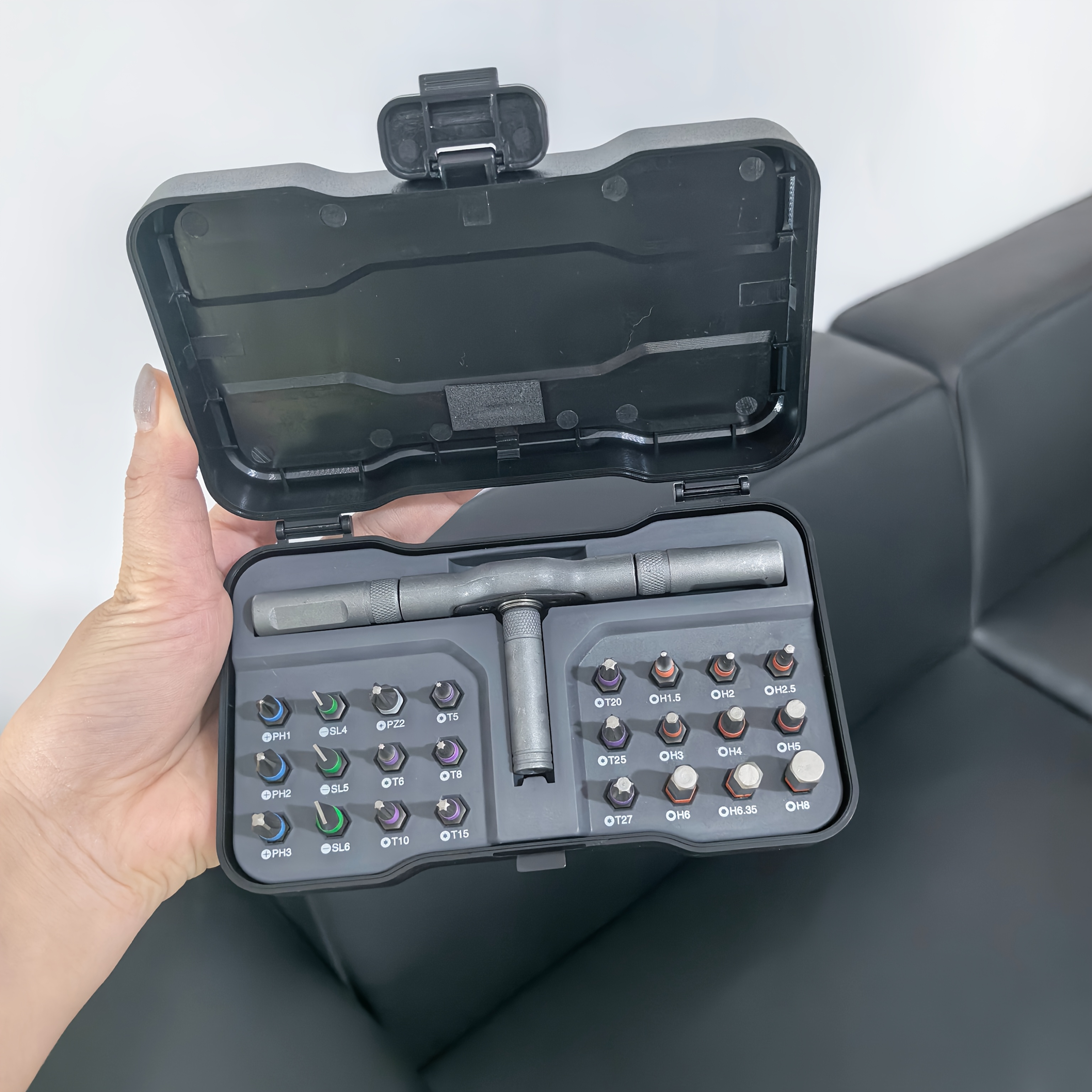 TEMU Kit d'outils multifonctionnels 24-en-1 avec tournevis et clé à cliquet, embout magnétique, pour divers domestiques et entretien