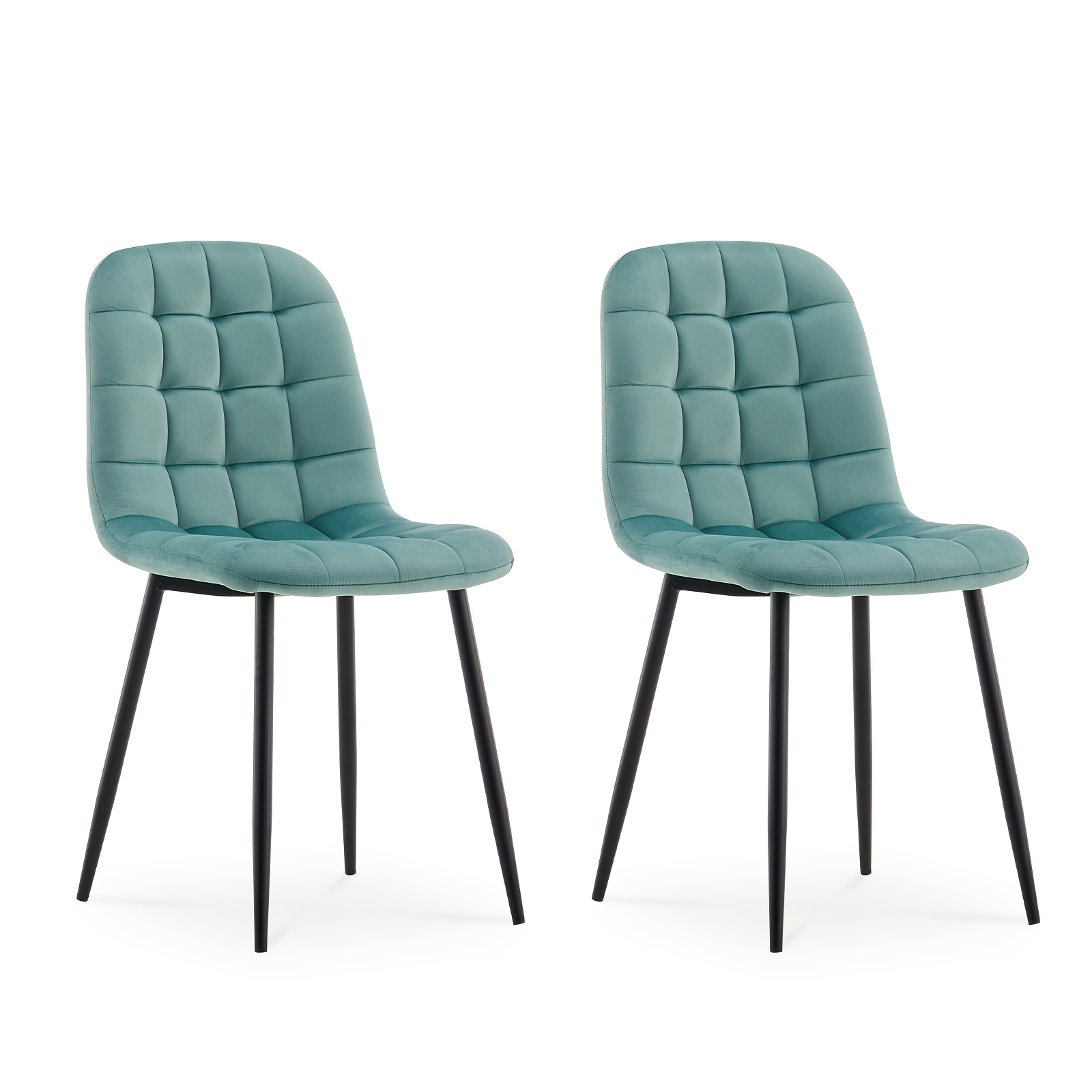 Modern Dining Chairs Set Of 2 Velvet Upholstered Seat With High Back And Sturdy Metal Legs Room Dressing Lounge Chairs