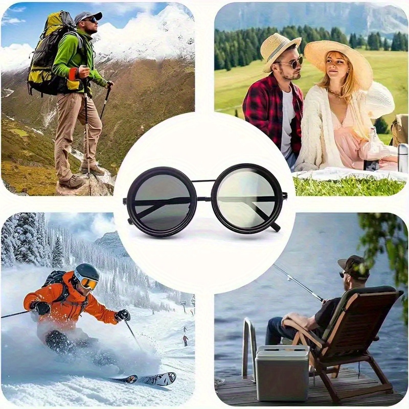 1 pair of brightness adjustable   1 9   frame gradient polarized nd   round metal frame   style bohemian retro rotating design wide version 139mm or more unisex mens teenagers womens masquerade   Product details 8