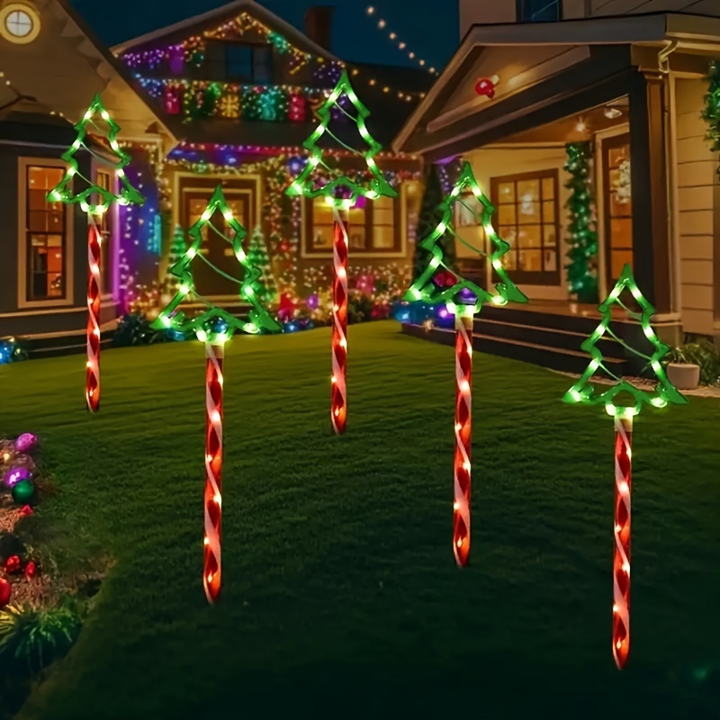 

Solar Powered Christmas Tree Lawn Lights - Vibrant, Energy-efficient, And Outdoor Garden & Yard Decorations With Long- Nickel Battery For , Driveways, And