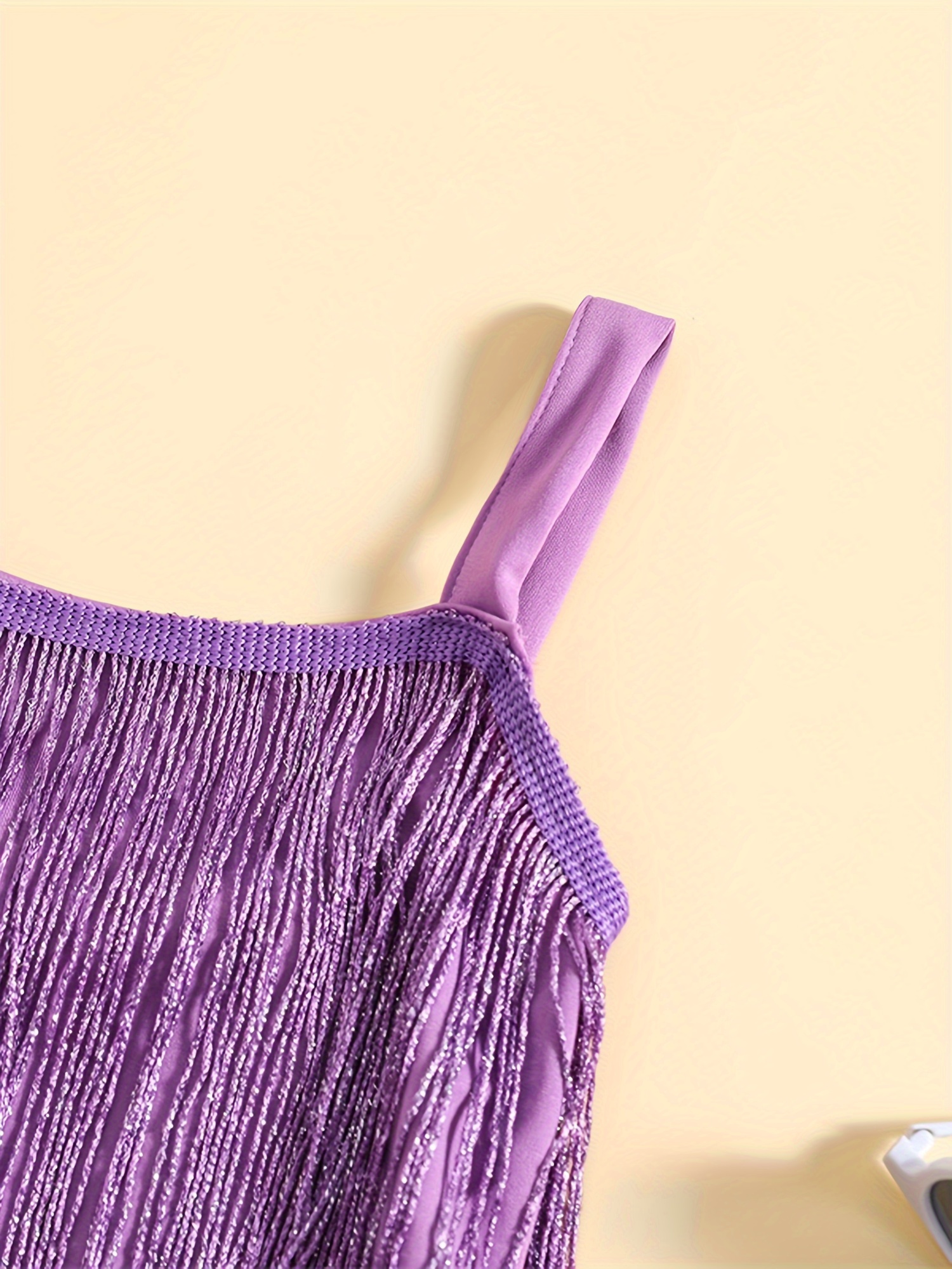kids sequin fringe dress sparkling tassel sleeveless dress - Temu