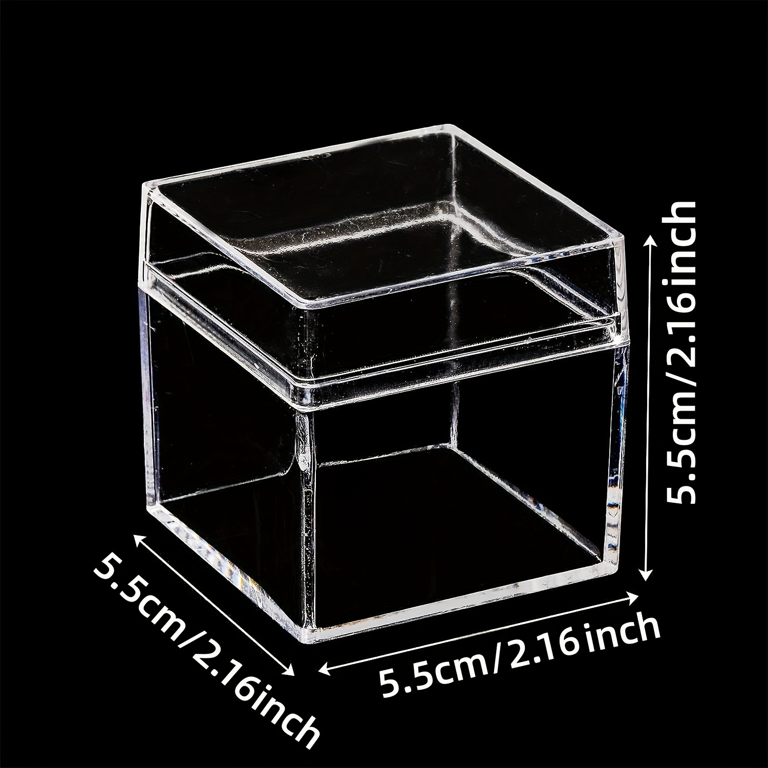 Clear Acrylic Plastic Square Cube Small Acrylic Box with Lid Storage Mini  Acrylic Boxes Square Display Box Organizer Containers for Candy Pill, Tiny