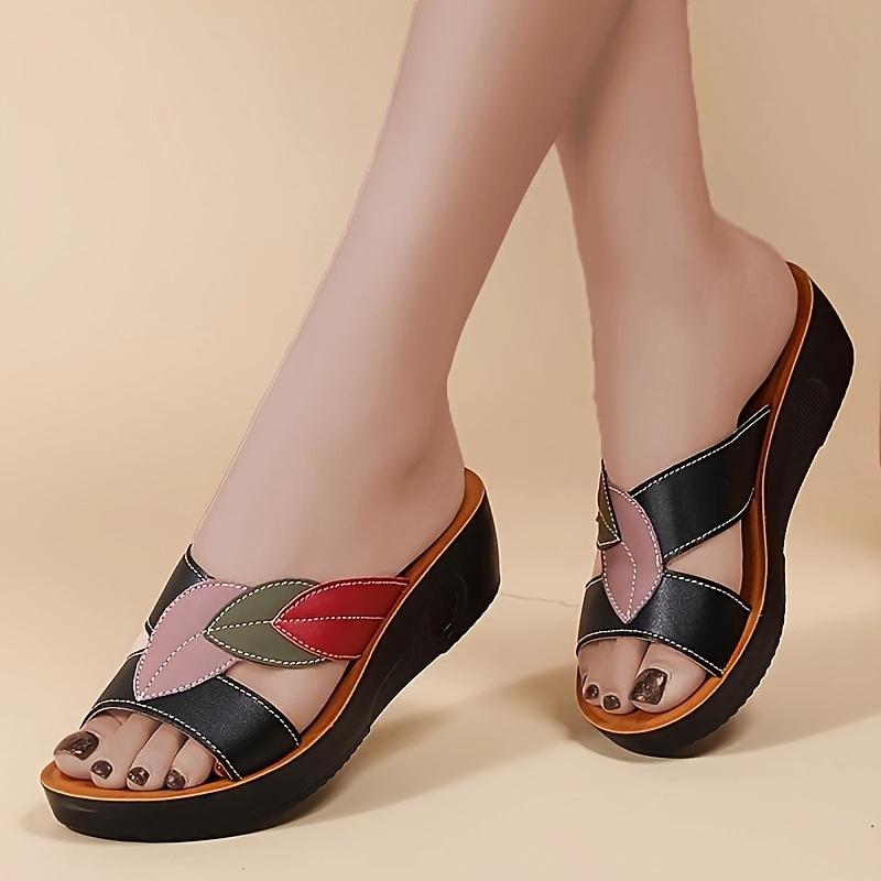 

's Wedge Slippers, , , -on , Microfiber , & Pu , Comfortable Polyurethane Foam , Non- For Summer Quanzhou