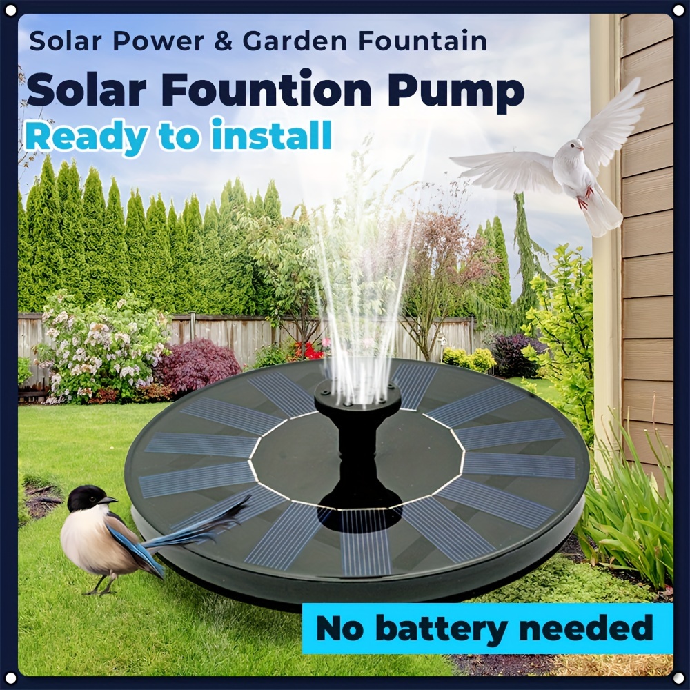 

Solar-powered Floating Fountain Pump With 6 Nozzles - Portable Bird Bath & Water Feature For Garden, Pond, Pool, Outdoor & Backyard