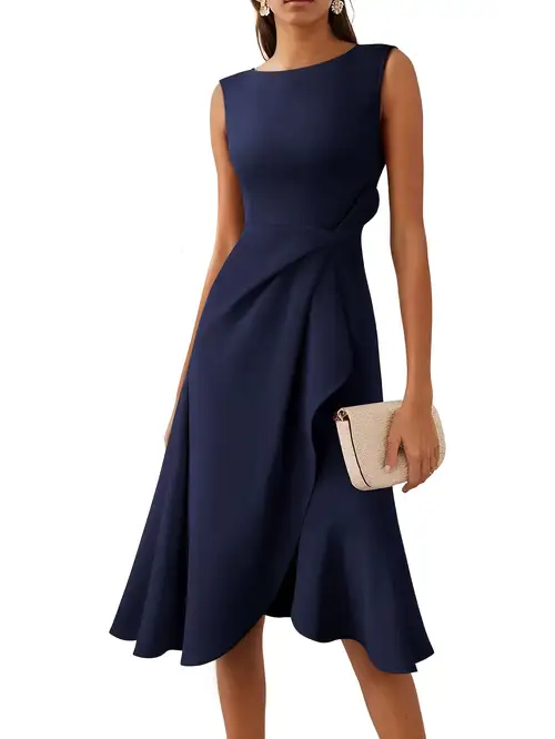 navy cocktail dress australia Navy Blue Tea Length Dress