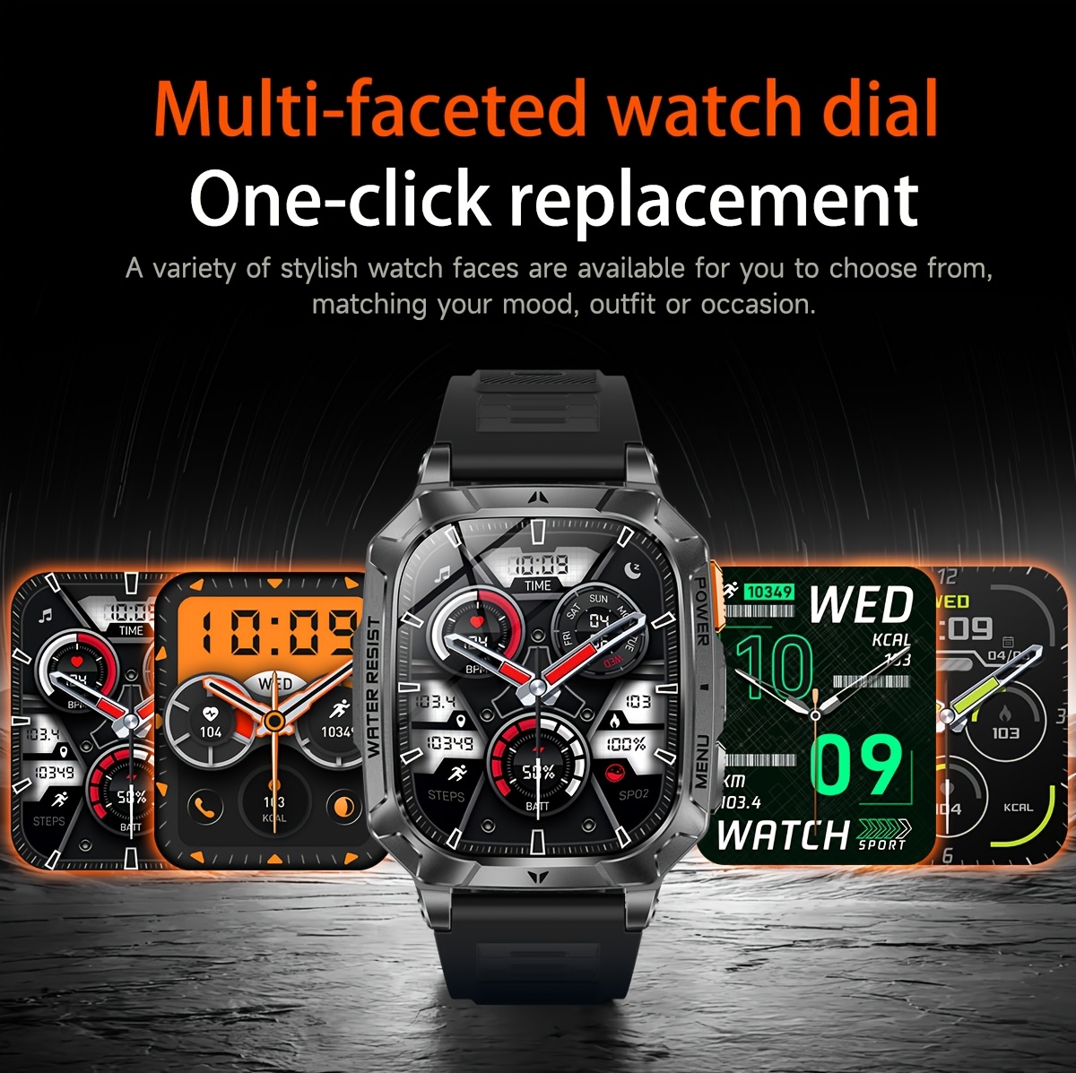 2026 Nieuwe Smartwatch, Ingebouwde 5 stuks Wijzerplaten, Duurzaam, 1400mAh Grote Capaciteit Batterij, Herenhorloge, 100 Dagen Ultra-Lange Standby, 2.01-Inch Full Touch HD Scherm, Heren Sport Fitness Horloge, IPX8 Waterdicht
