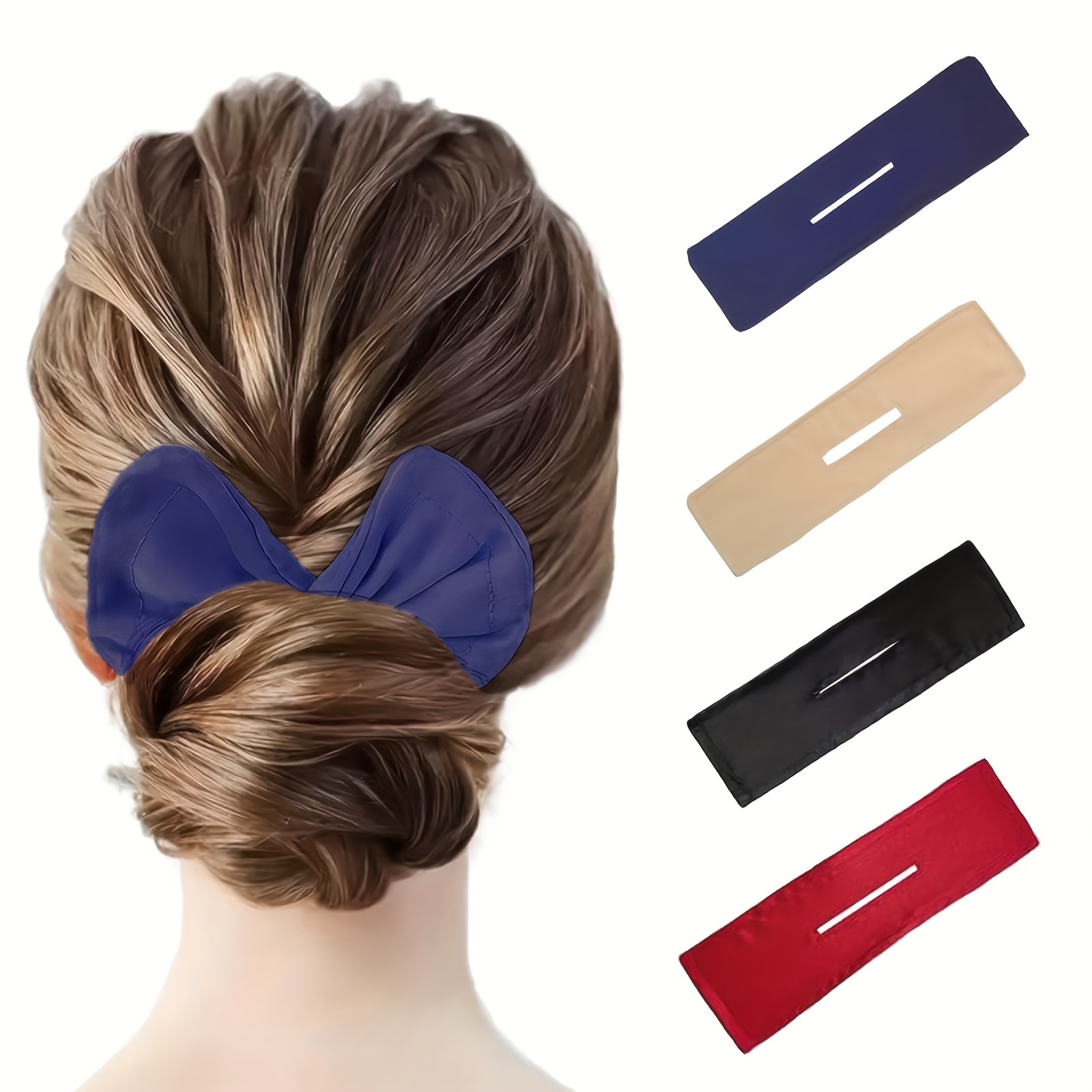 

4-pack Hair Bun Maker Set Magic French Twist Hair Clip Bands Women's Versatile Hairstyle Accessories In Assorted Colors