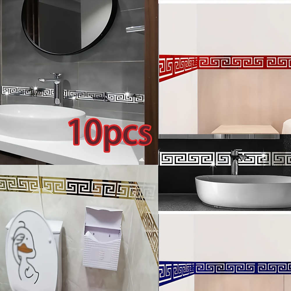 

10-piece Acrylic Mirror Wall Decals - Self-adhesive, Removable Decor For Home & Office Spaces