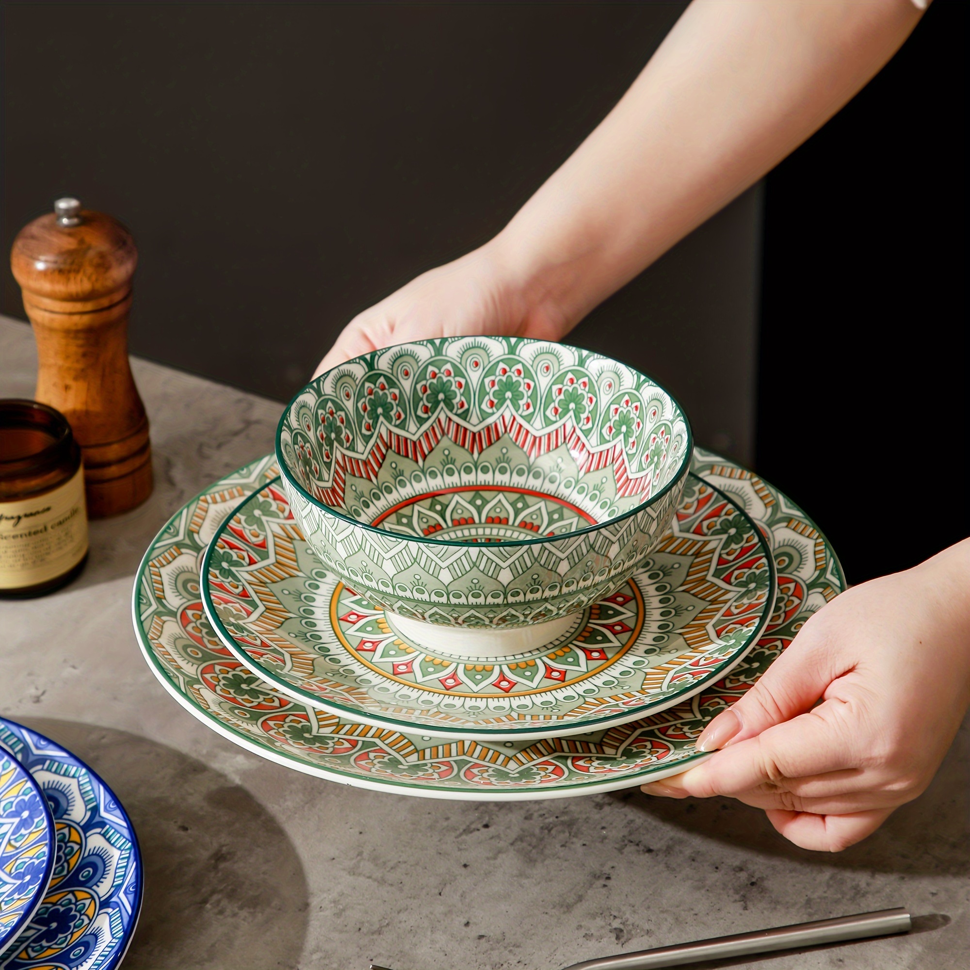 Juego Vajilla Ceramica Gres Platos De Gres Resistencia LUMINARC