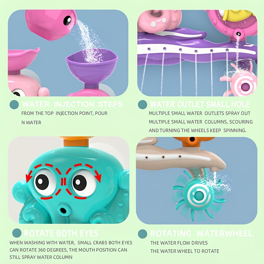 Interactive Suction Cup Bath Toy Set for Youngsters