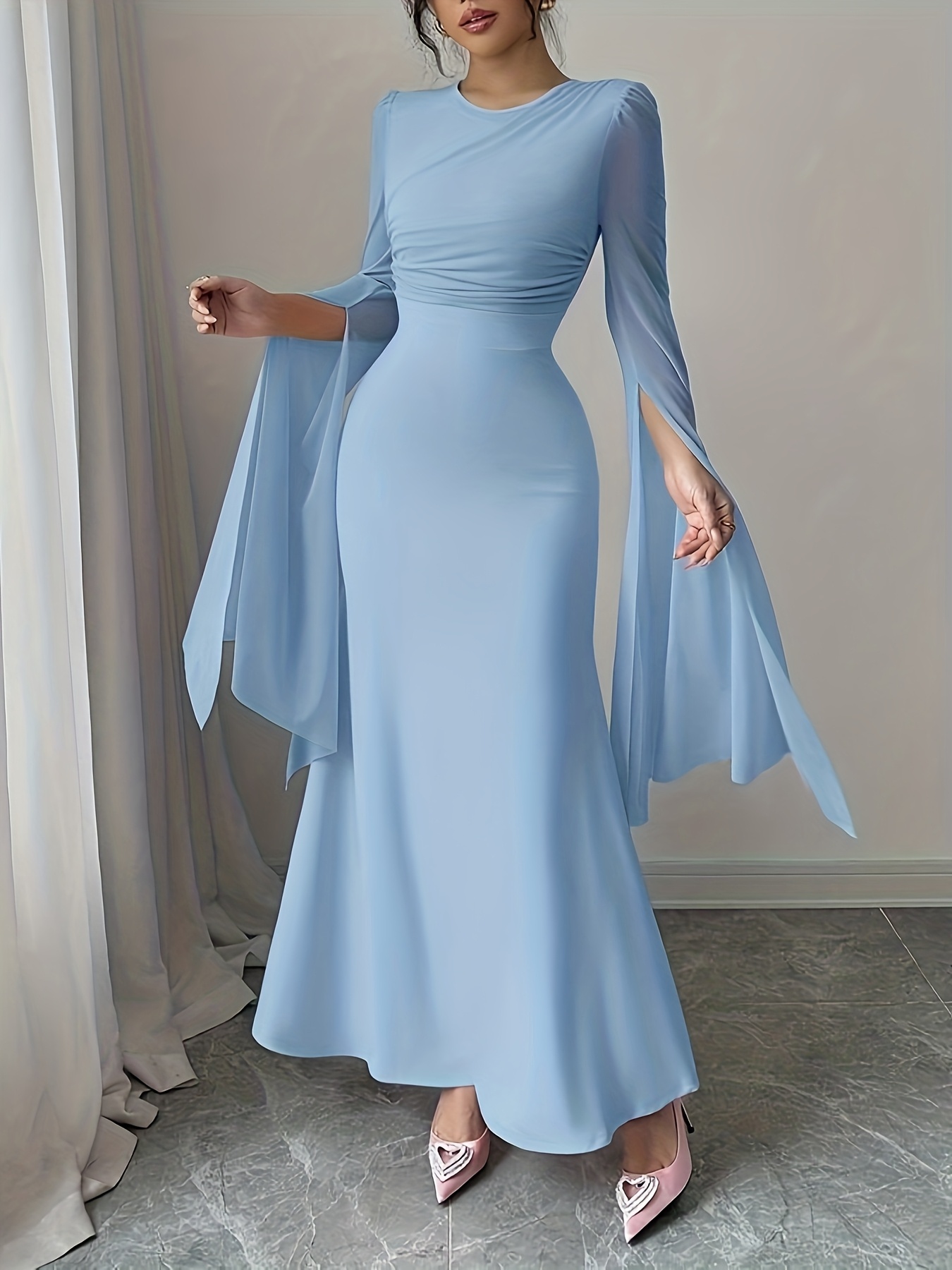fitted winter formal dresses Navy Fitted Prom Dress For Teens, Prom Dresses, Evening Gown, Graduati –  DressesTailor main image 1