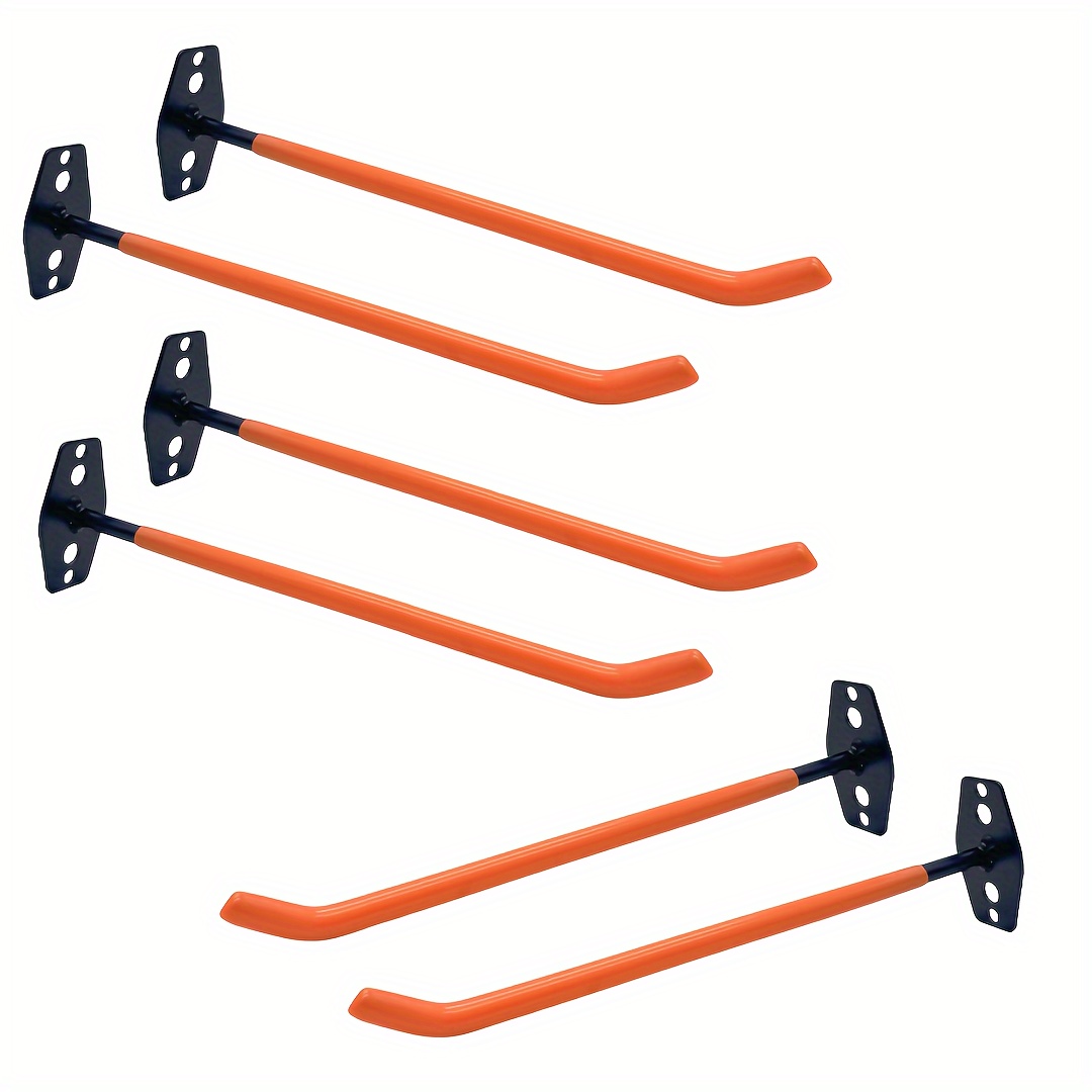 2/6pcs Wall-mounted Garage Hooks, , Tire Storage System, Hanging Ladder Hook, Garage Organizer For Folding Chairs, Power Tools, Bulk Items