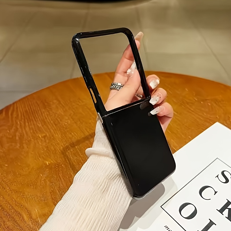 Phone Case: Glossy Jelly Flip Phone Case For Galaxy Z Flip 7 6 5 4 3 Xiaomi Mix Flip 2 Motorola Razr 40 50 , Solid Slim Shockproof Protective Cover