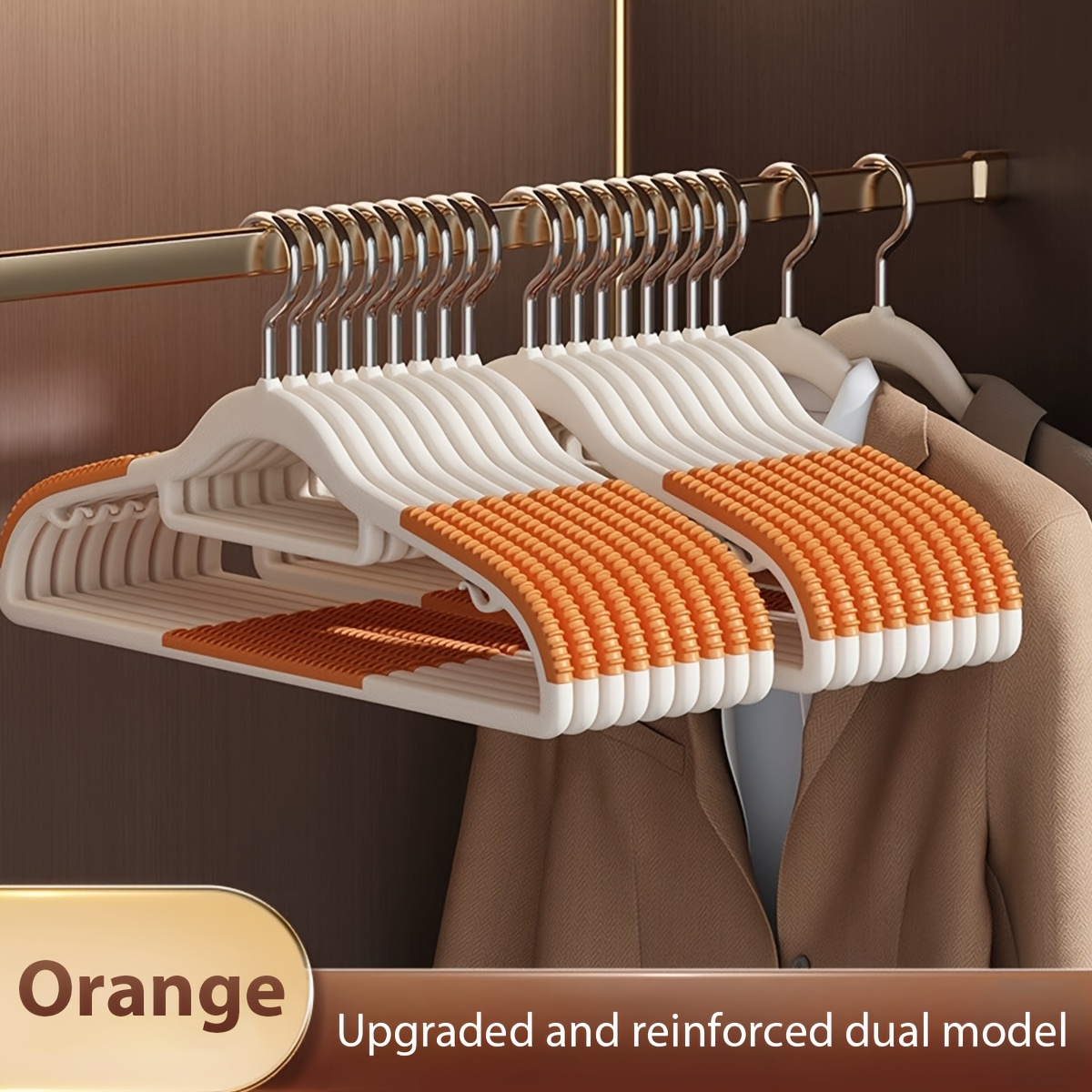 50 Pack Non-slip Seamless Clothes Hangers With 20pcs Hanger Connector Hooks, Multi-functional Clothes Rack Storage Suitable For Home, Clothing Store, Dormitory