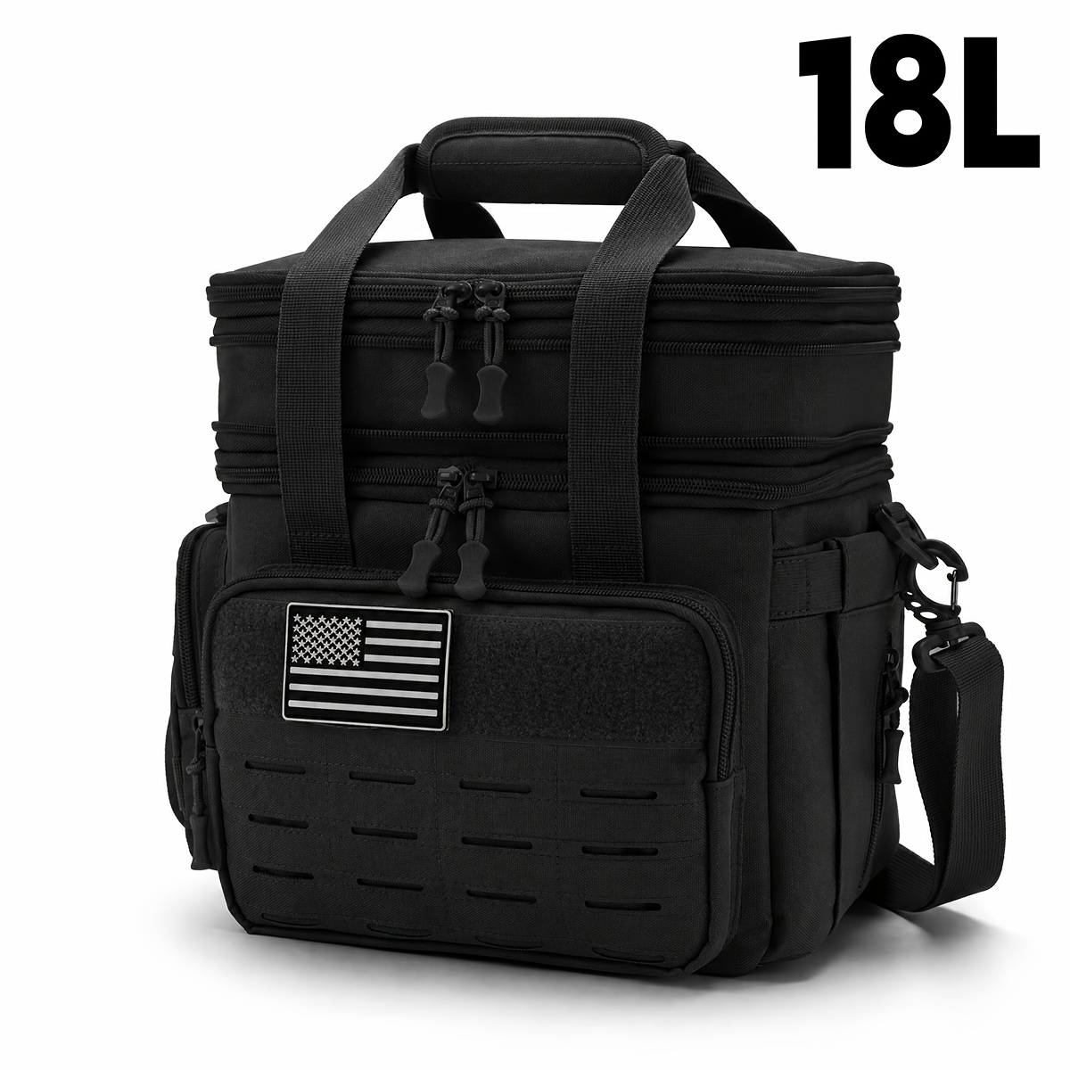 Image of 18l Insulated Cooler Bag, Insulated Box, Camping Gear, Suitable For Office Workers Commuting To Work, Camping, Outdoor Activities, Office, Molle Webbing System, Sturdy And Durable Bag Non-food Contact