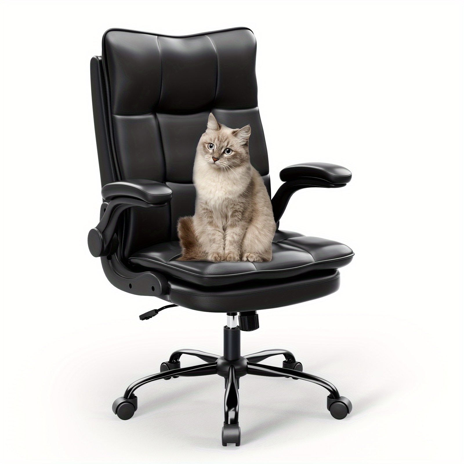 TEMU Office Chair, Gaming Chair, Ergonomic Office Chair With Adjustable Headrest, Armrests, Lumbar Support, Swivel Rocker Function, Chair,