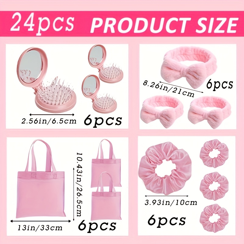 Image of Gift For Her/him 24pcs, Multi-item Party Gift Package, Including Hair Bands, Non-woven Bags, Mirrors, And Hair Clips ,halloween,christmas
