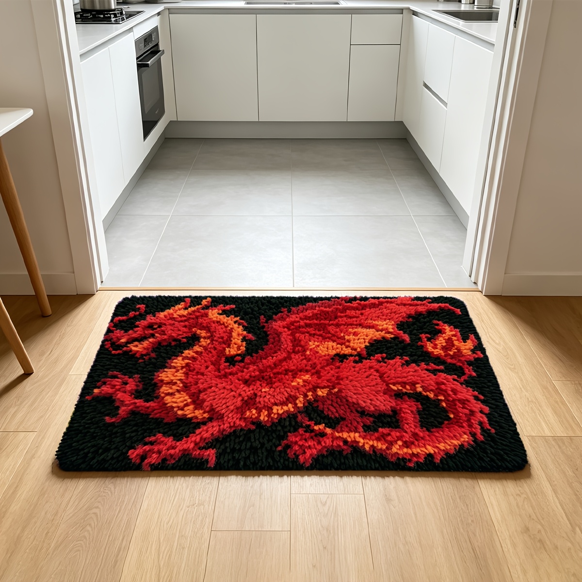 Colored Printed Canvas Latch Hook Carpet Kit for Adults