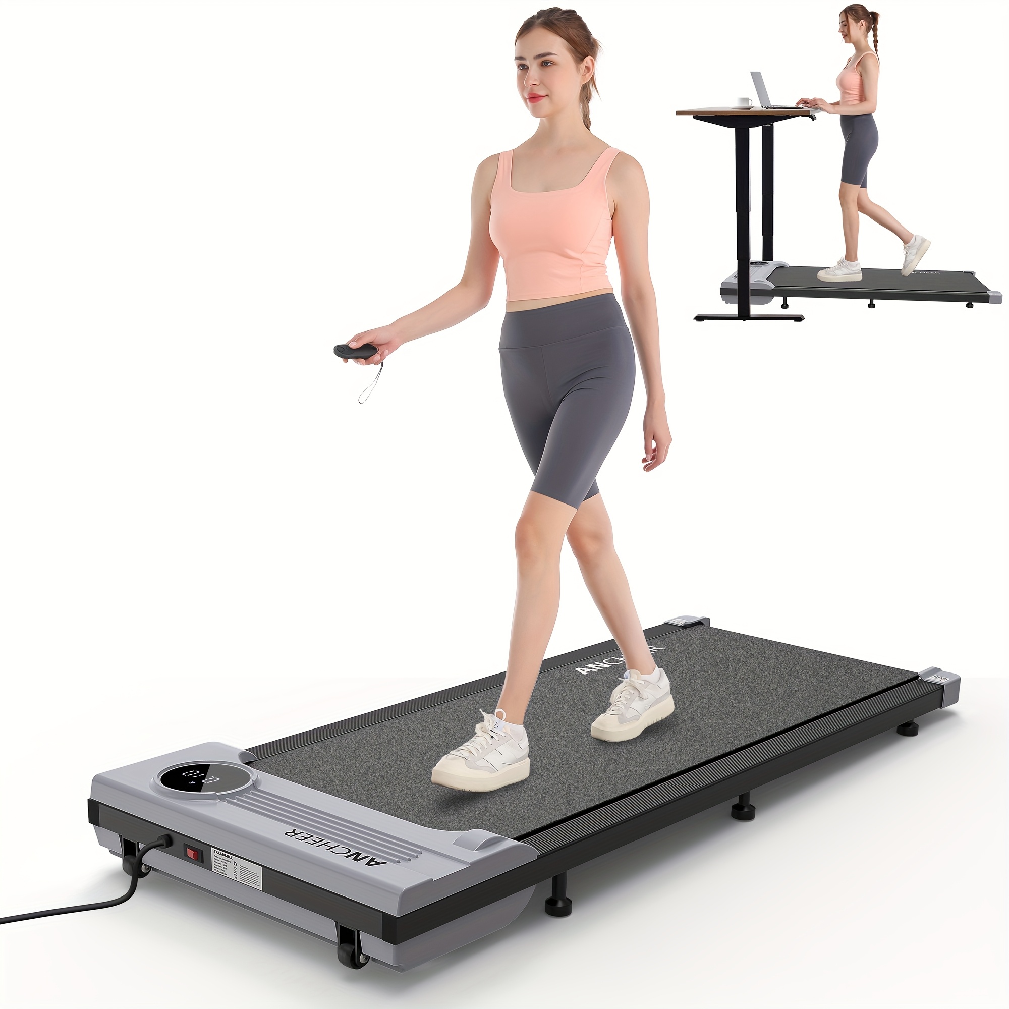 FUNMILY Treadmill, Under Desk Treadmill/ Remote Control/ 2 Seconds Folding Treadmill/ Maximum Treadmill 300 lbs Capacity - Walking Mat/ Home/ Gym/ Office Compact Motorized Treadmill