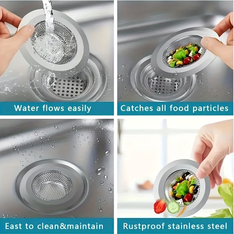 

1pcs Strainer : Universal Steel Drain Strainer, -, Suitable For Washing And Trash Catching, Drain