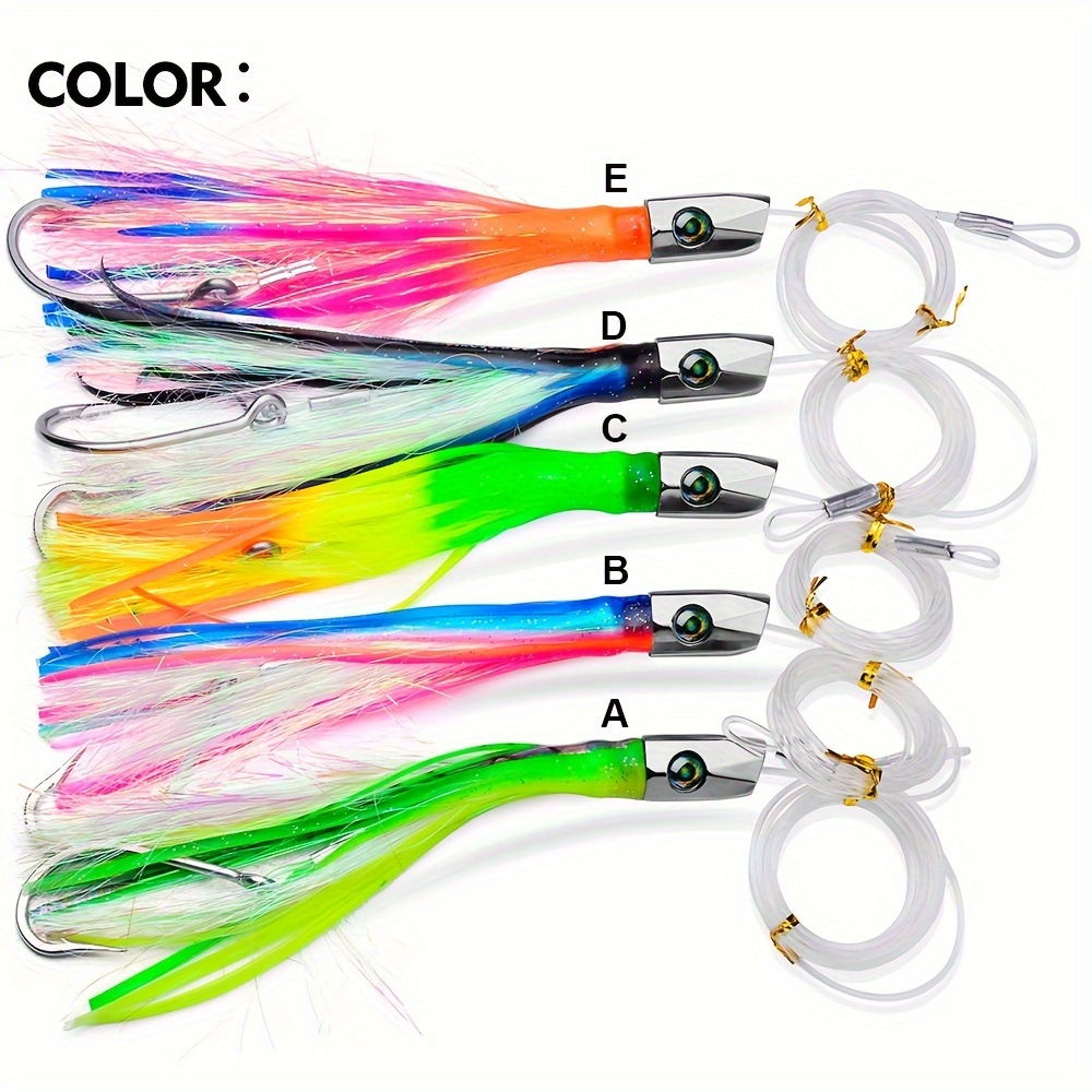 Octopus Lure Pack 10 Mixed Tackle Sets With Resin Heads And Hook