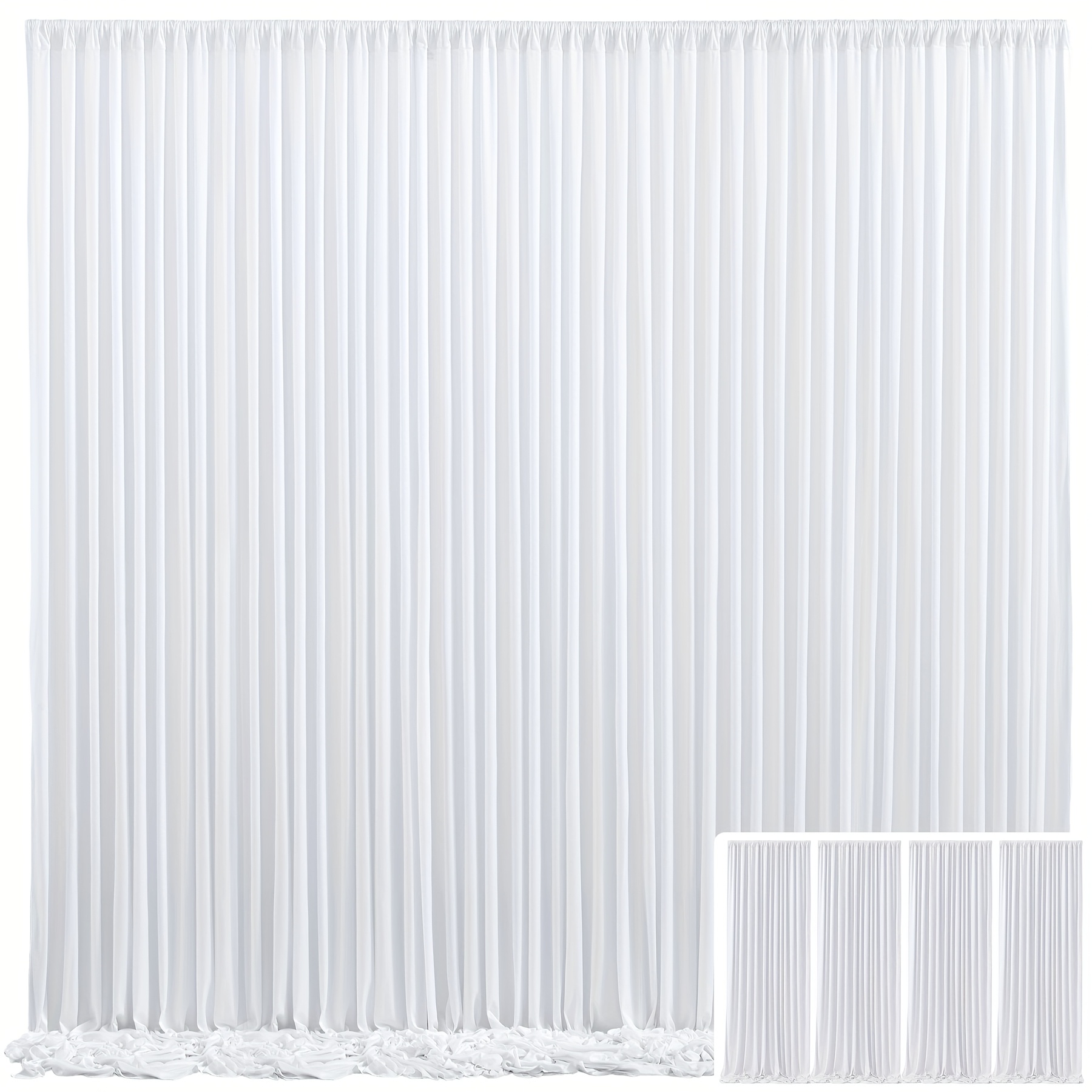 TEMU 4pcs 5x10 Feet T Non- Fabric Background Cloth, Opaque And Draping Photography Cloth Wedding Birthday Party Shower Christening Decorative Fabric