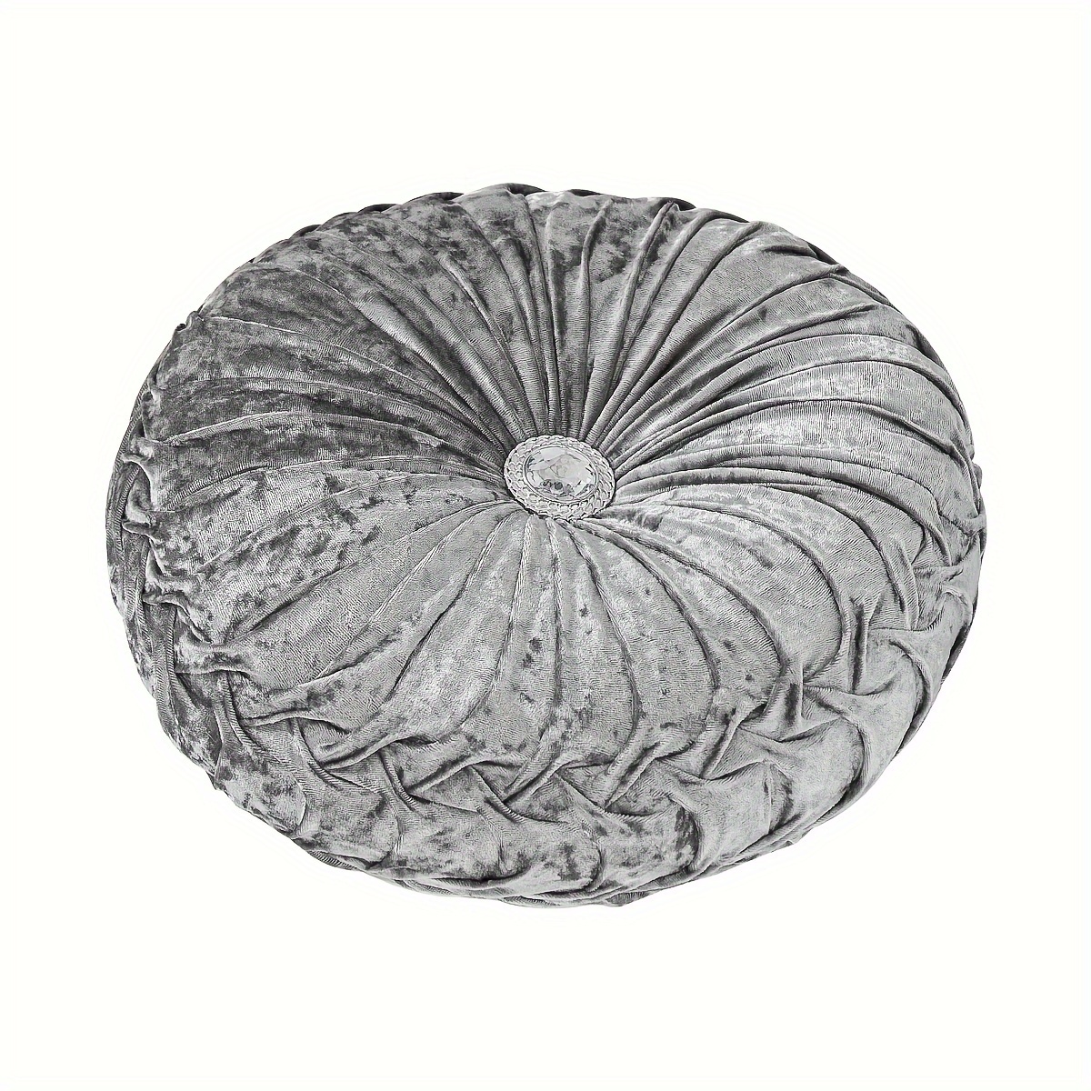 Image of 1pc Dutch Velvet Solid Color Round Pumpkin Floor Pillow Cushion, Suitable For Living Room, Bedroom Sofa Home Decor, Room Decoration, Party Decor
