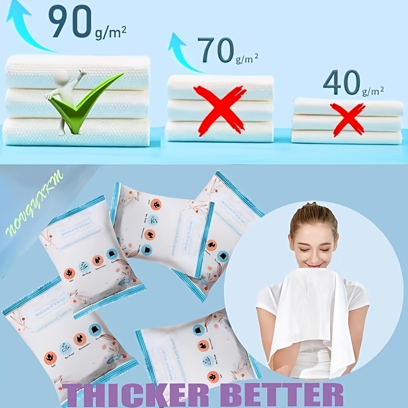 12-Pack/1-Pack Large Portable Compressed Towel, Super Soft Cotton, Contemporary Style, Hand Wash Only, Oblong Shape, Ideal for Hiking, Camping, Beach, Swimming, Travel