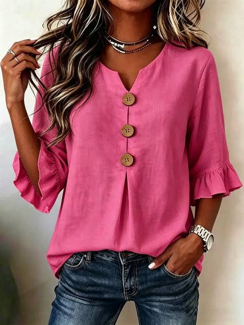 casual sleeve blouse womens elegant daily top