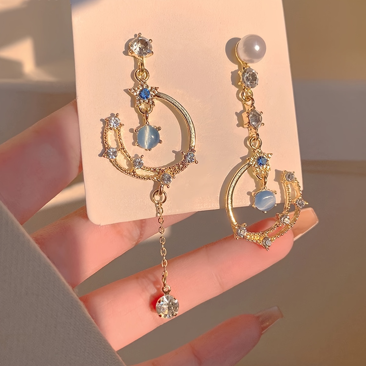 TEMU 1 Par de Aretes Asimétricos Retro de Moda, Fácil y Combinación