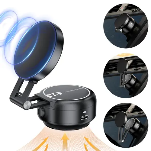 electric vacuum magnetic bracket phone mount for car gym office double side retractable and 360 rotatable holder for mobile phones