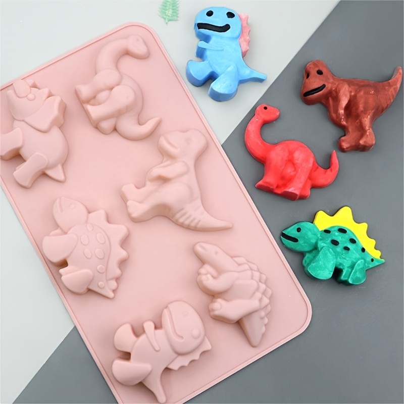 

6pcs Dinosaur Silicone Cake Mold, Handmade Pudding Mold, Cartoon Animal Shape, Suitable For Diy Chocolate, , Ice Cream, Ice Cubes, Etc